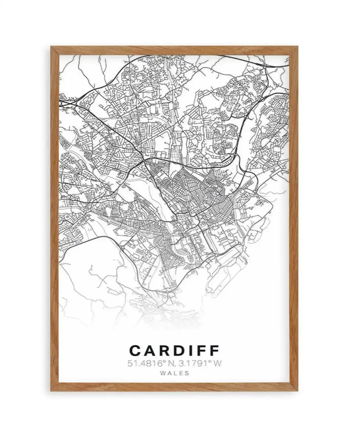 Line Art Map Of Cardiff Art Print from Olive et Oriel where you can shop wallpaper and artworks online