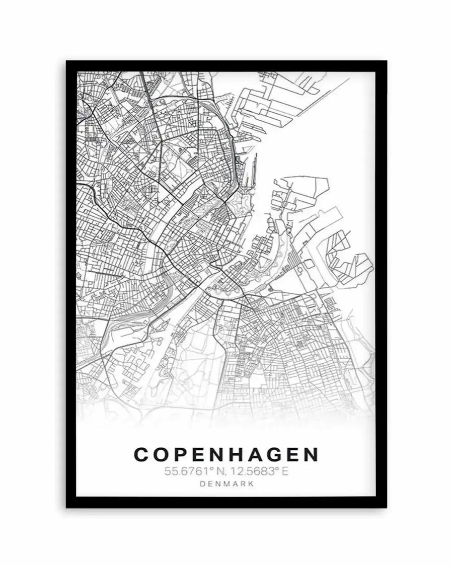 Line Art Map Of Copenhagen Art Print from Olive et Oriel where you can shop wallpaper and artworks online