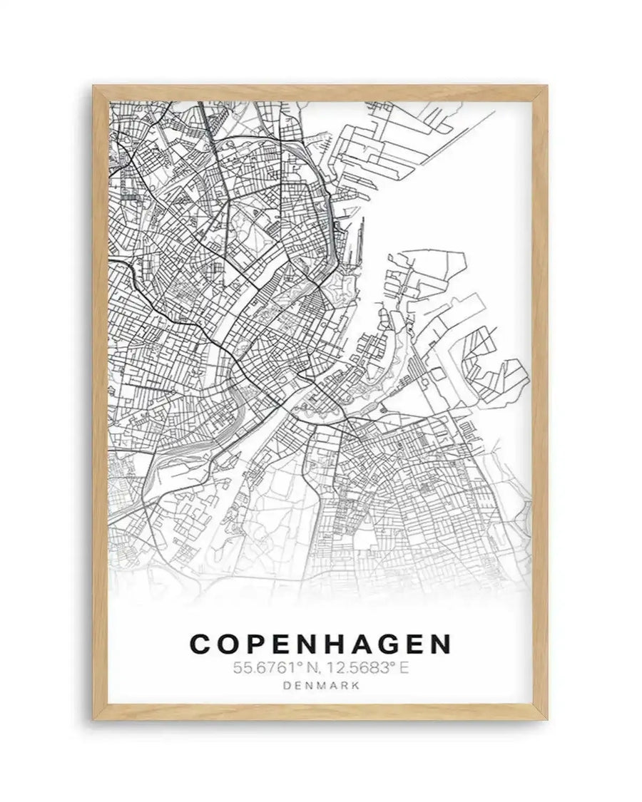 Line Art Map Of Copenhagen Art Print from Olive et Oriel where you can shop wallpaper and artworks online
