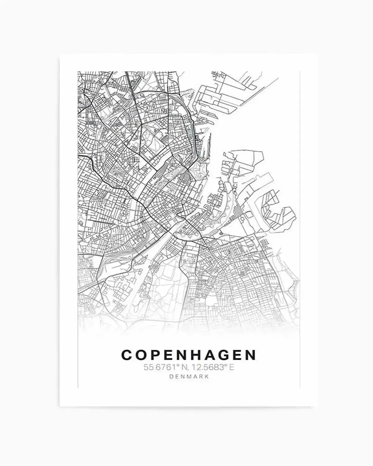 Line Art Map Of Copenhagen Art Print from Olive et Oriel where you can shop wallpaper and artworks online