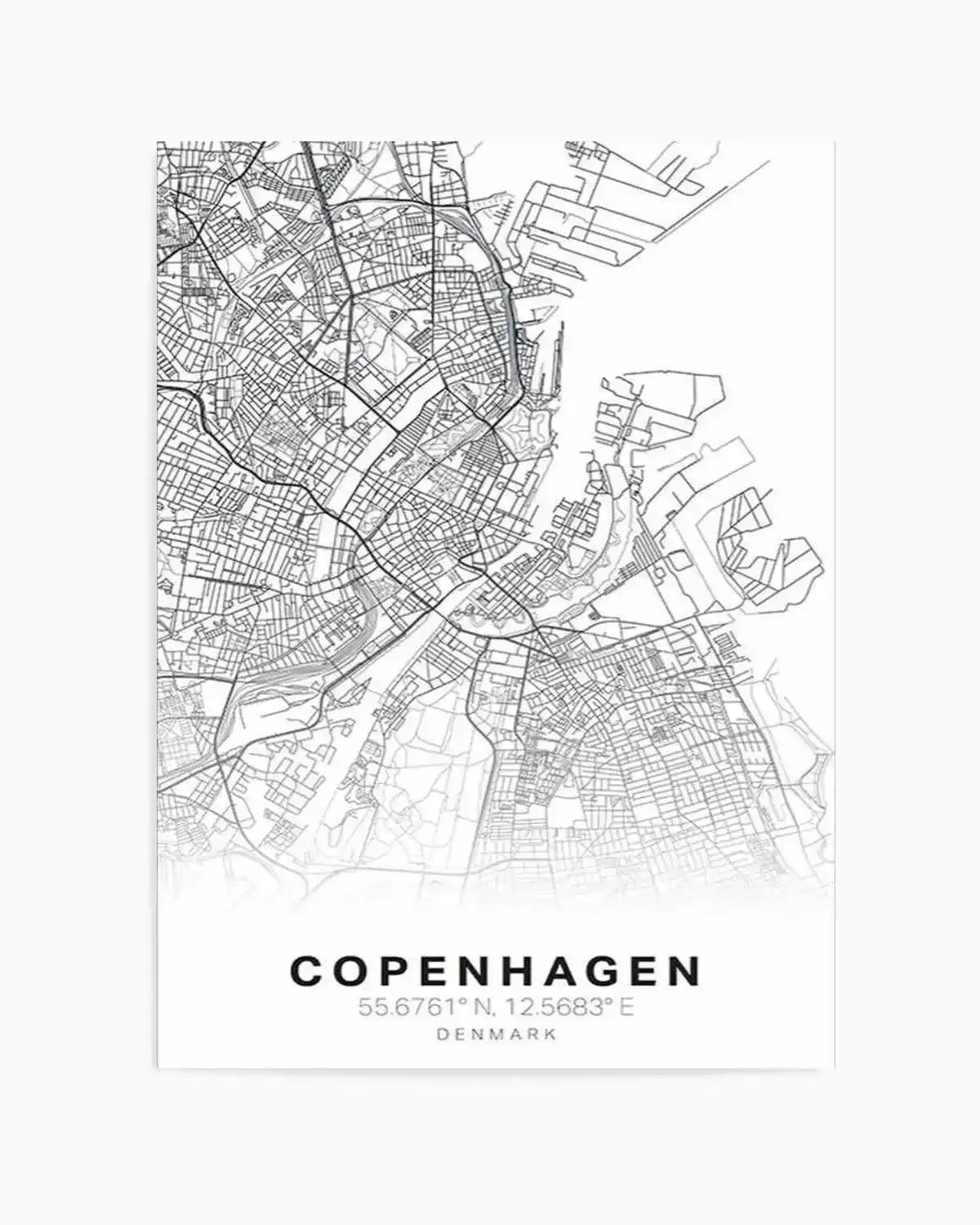 Line Art Map Of Copenhagen Art Print from Olive et Oriel where you can shop wallpaper and artworks online