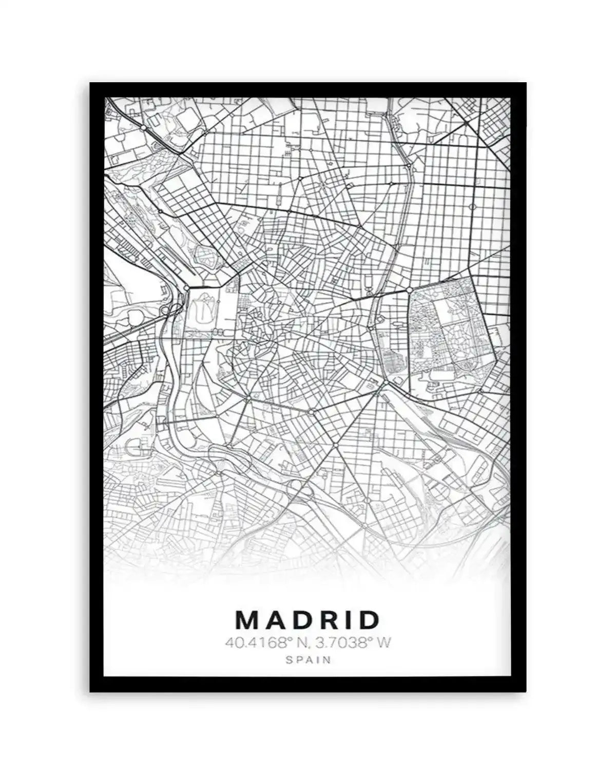 Line Art Map Of Madrid Art Print from Olive et Oriel where you can shop wallpaper and artworks online