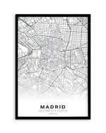 Line Art Map Of Madrid Art Print