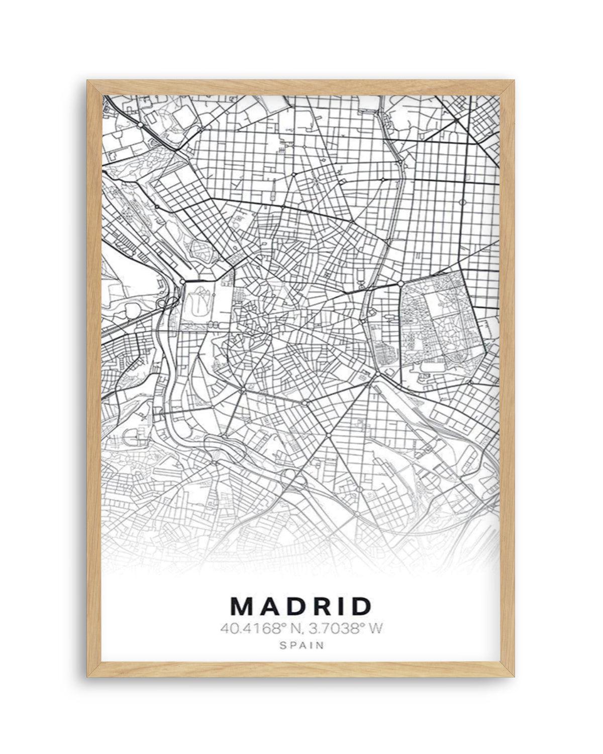 Line Art Map Of Madrid Art Print