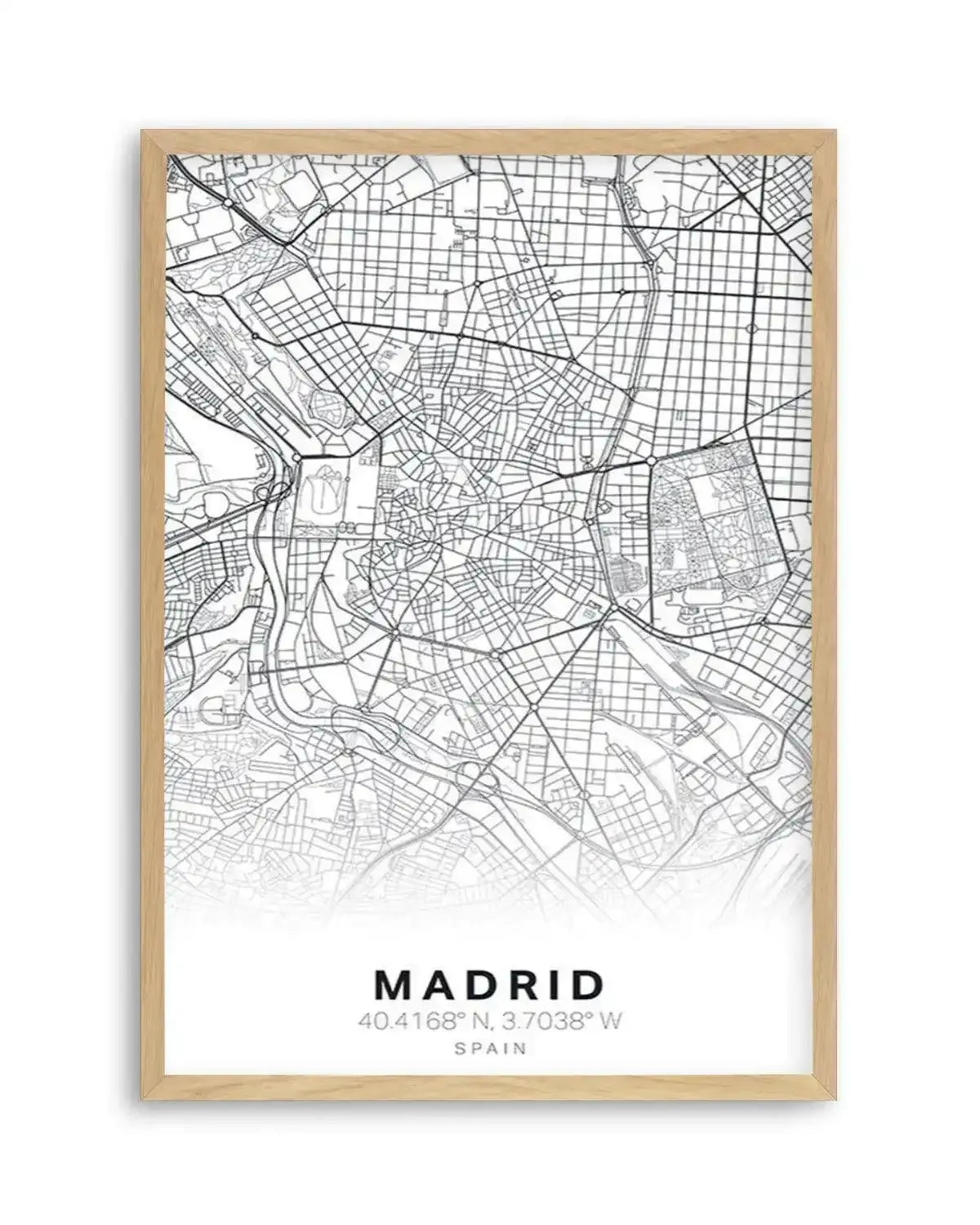 Line Art Map Of Madrid Art Print from Olive et Oriel where you can shop wallpaper and artworks online