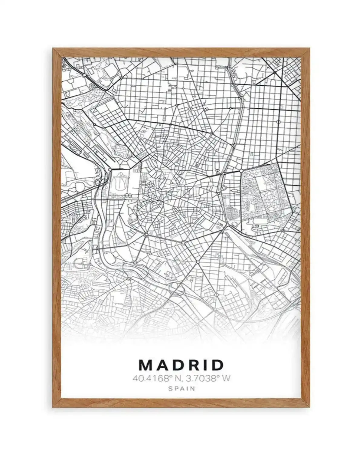 Line Art Map Of Madrid Art Print from Olive et Oriel where you can shop wallpaper and artworks online