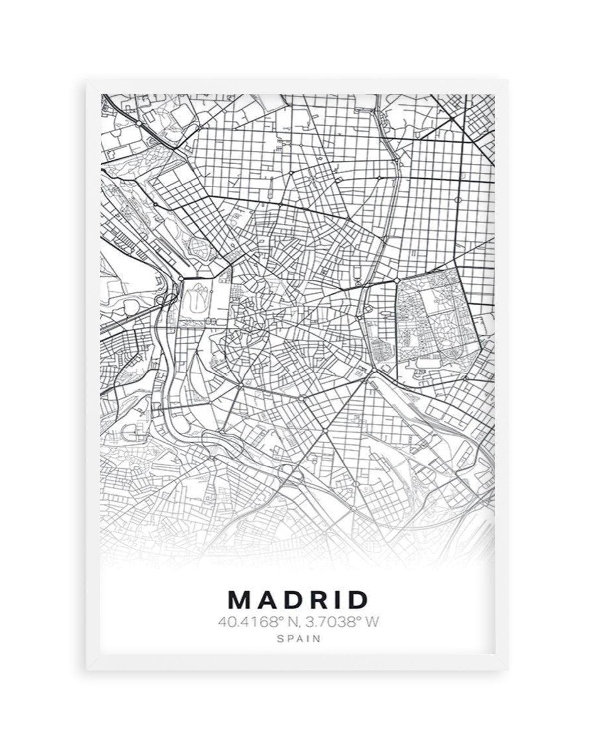 Line Art Map Of Madrid Art Print