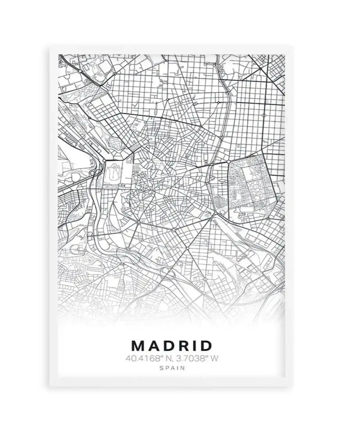 Line Art Map Of Madrid Art Print from Olive et Oriel where you can shop wallpaper and artworks online