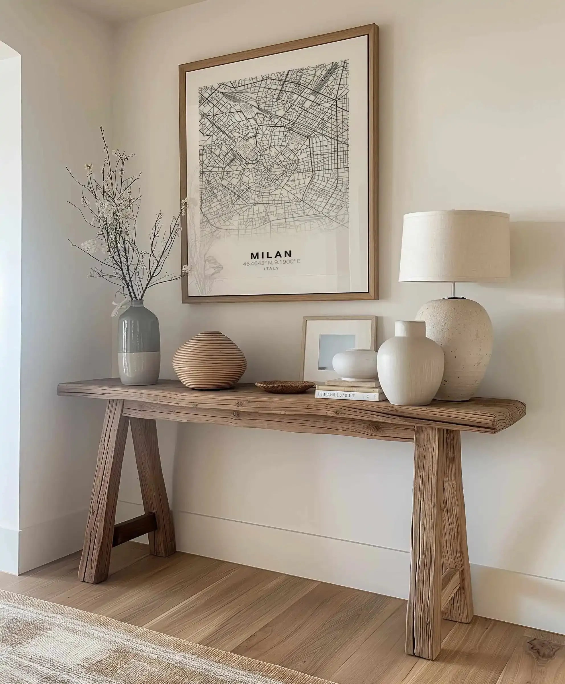 Line Art Map Of Milan Art Print from Olive et Oriel where you can shop wallpaper and artworks online