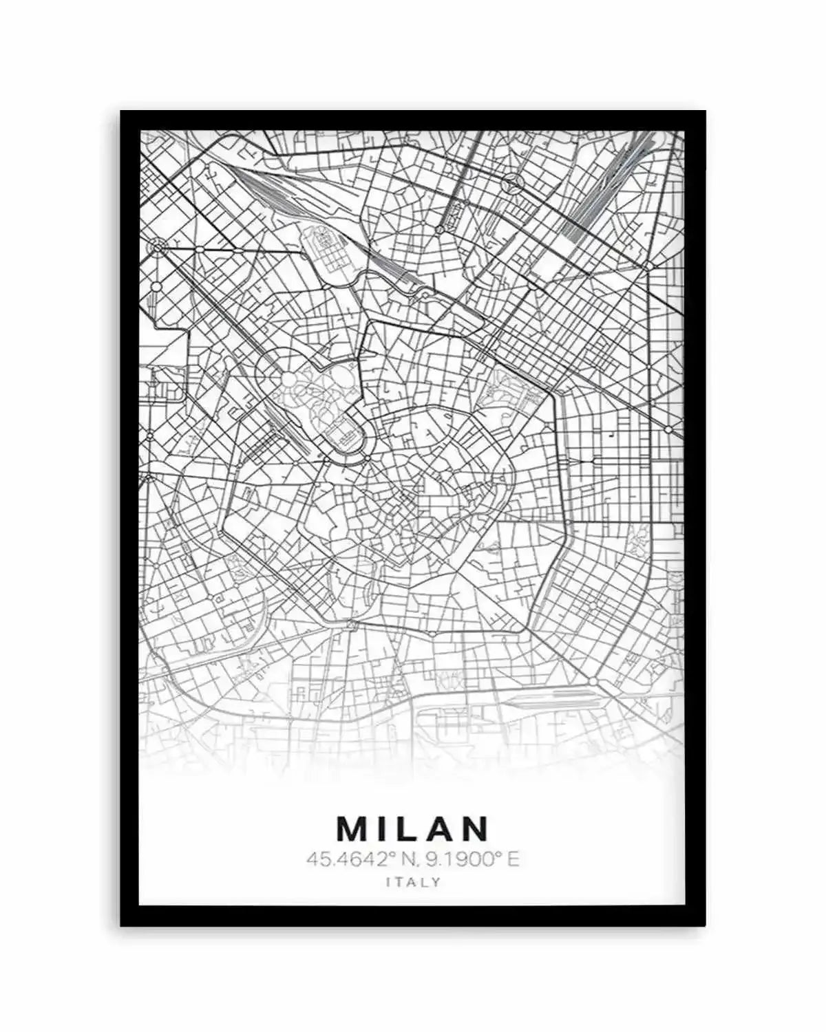 Line Art Map Of Milan Art Print from Olive et Oriel where you can shop wallpaper and artworks online