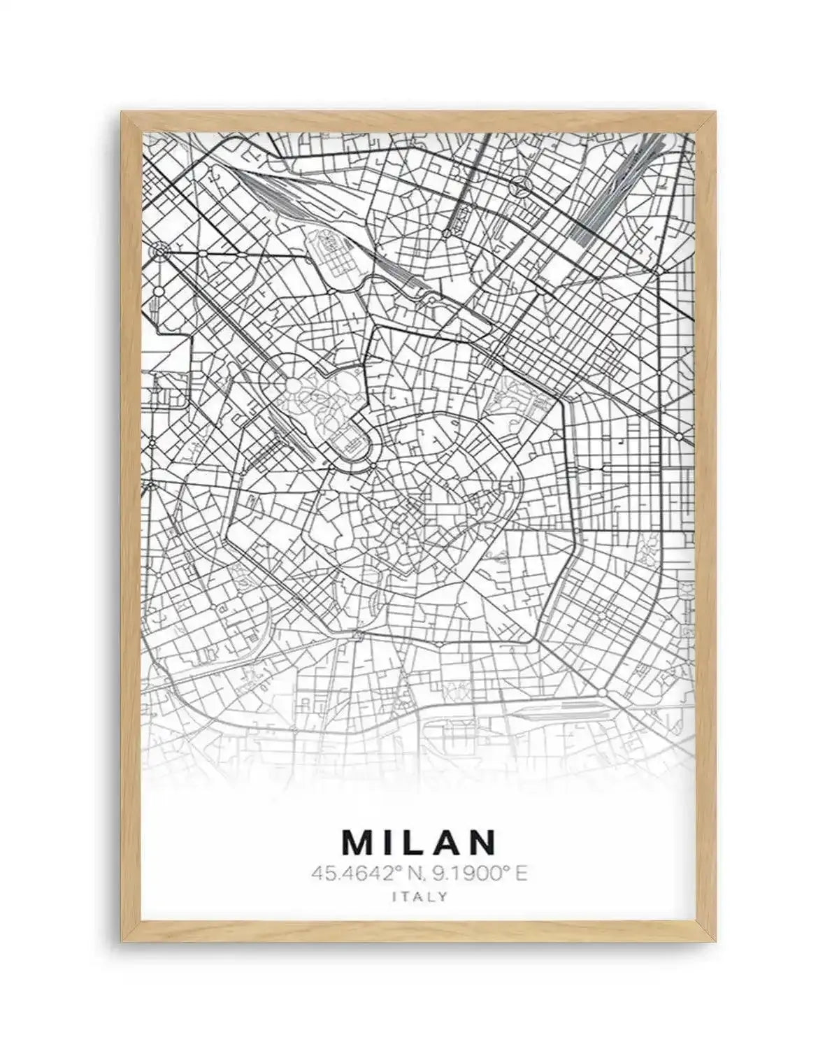 Line Art Map Of Milan Art Print from Olive et Oriel where you can shop wallpaper and artworks online