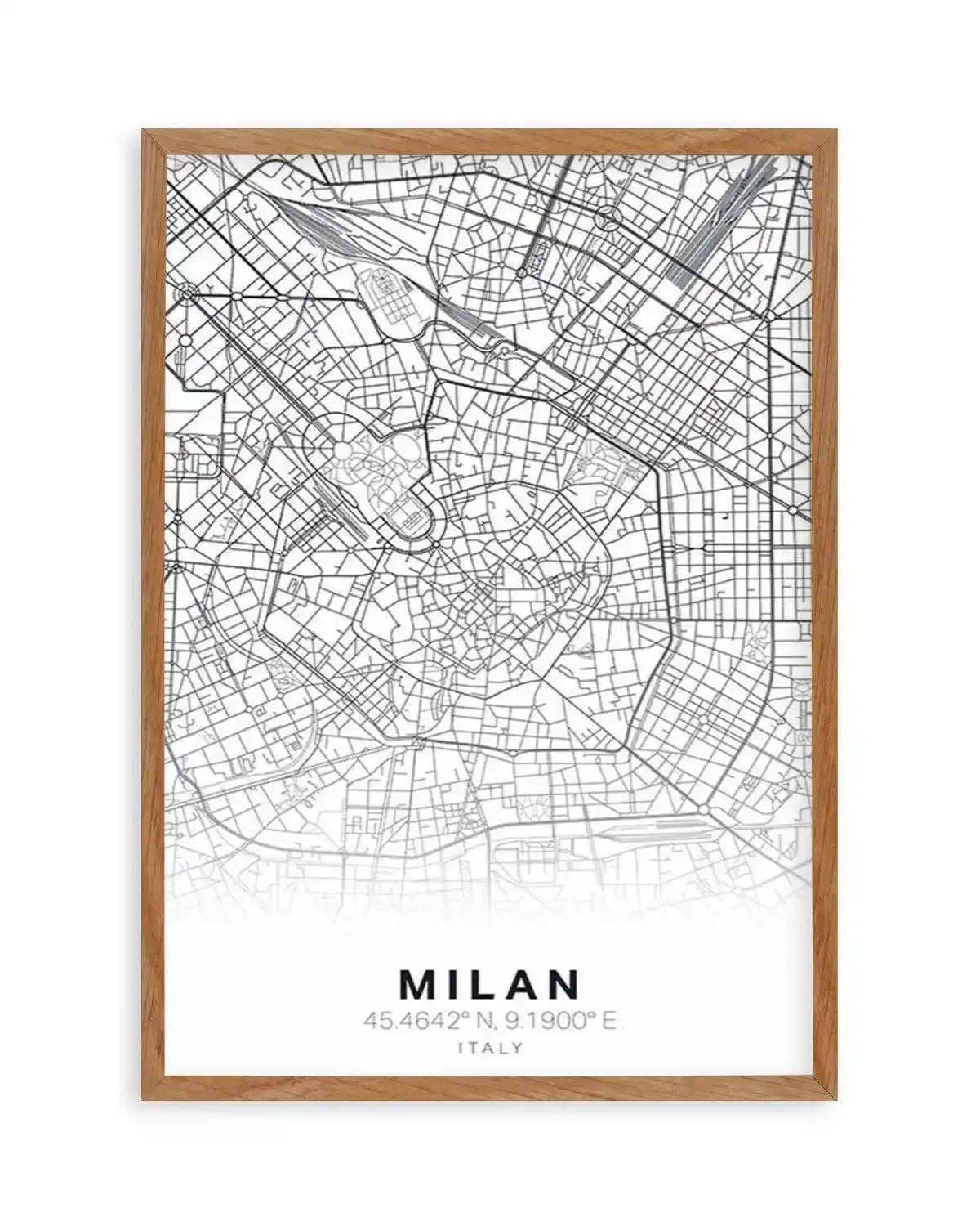 Line Art Map Of Milan Art Print from Olive et Oriel where you can shop wallpaper and artworks online