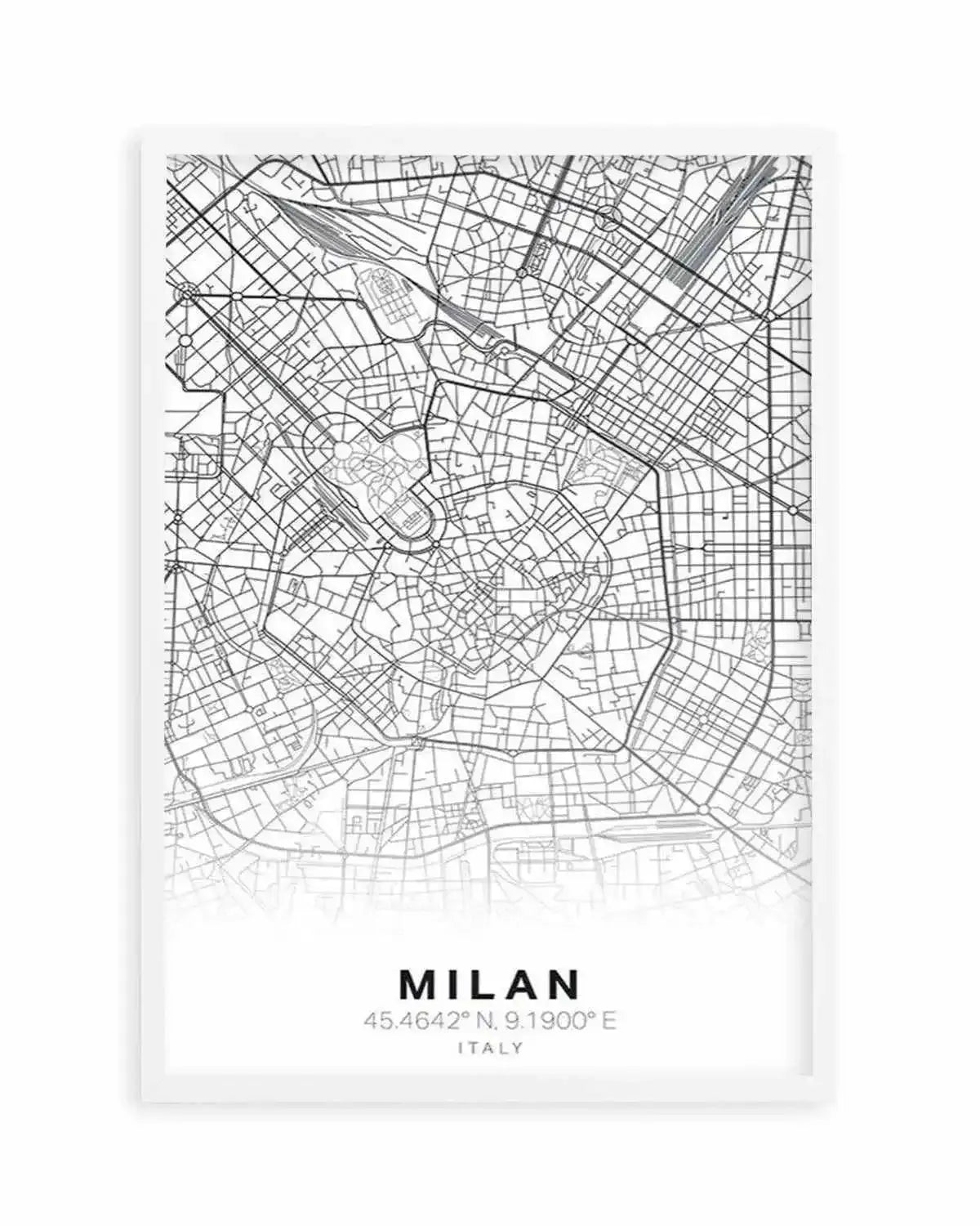 Line Art Map Of Milan Art Print from Olive et Oriel where you can shop wallpaper and artworks online