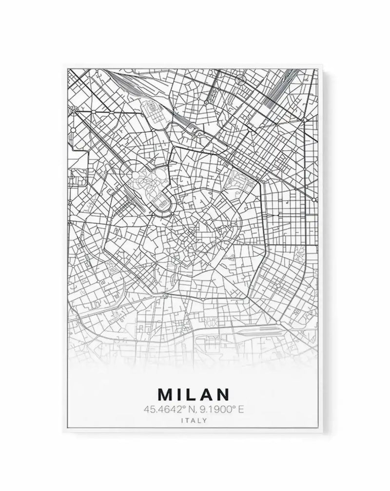Line Art Map Of Milan | Framed Canvas-CANVAS-You can shop wall art online with Olive et Oriel for everything from abstract art to fun kids wall art. Our beautiful modern art prints and canvas art are available from large canvas prints to wall art paintings and our proudly Australian artwork collection offers only the highest quality framed large wall art and canvas art Australia - You can buy fashion photography prints or Hampton print posters and paintings on canvas from Olive et Oriel and have