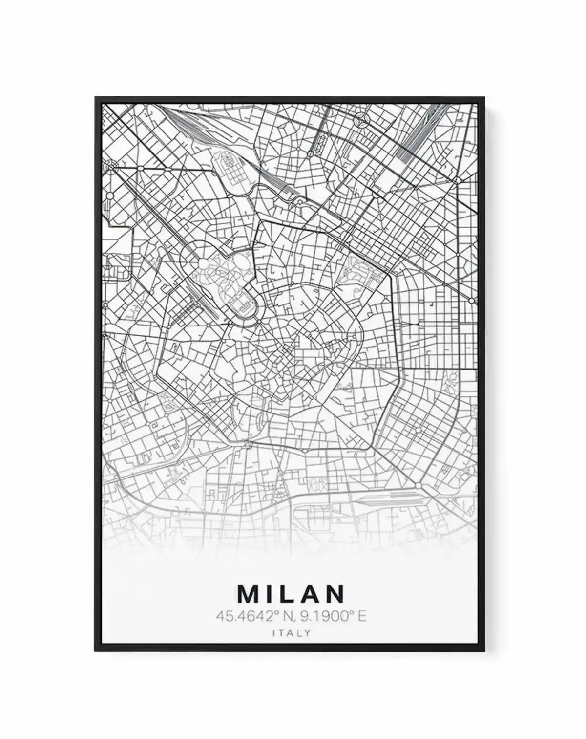 Line Art Map Of Milan | Framed Canvas-CANVAS-You can shop wall art online with Olive et Oriel for everything from abstract art to fun kids wall art. Our beautiful modern art prints and canvas art are available from large canvas prints to wall art paintings and our proudly Australian artwork collection offers only the highest quality framed large wall art and canvas art Australia - You can buy fashion photography prints or Hampton print posters and paintings on canvas from Olive et Oriel and have