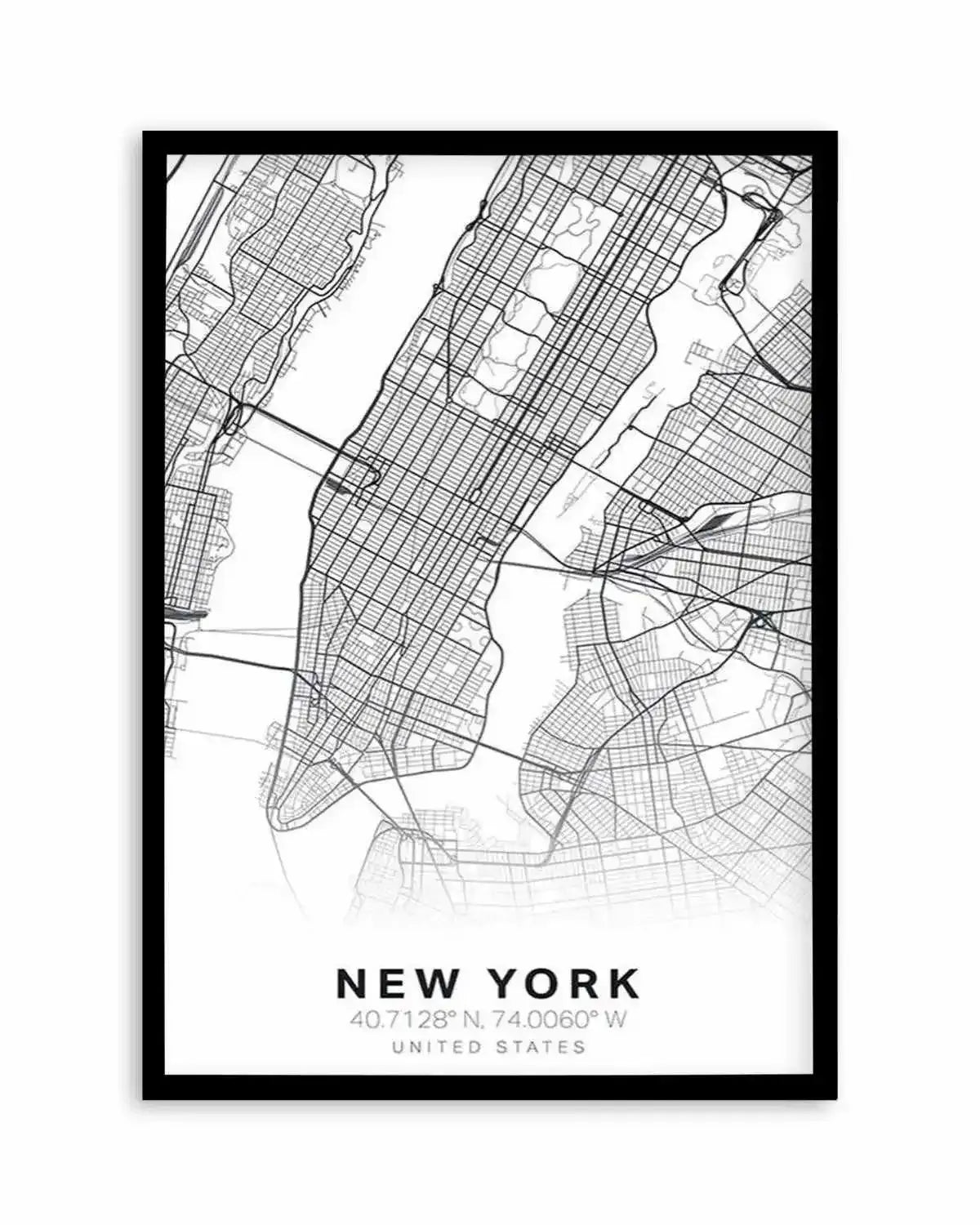 Line Art Map Of New York Art Print from Olive et Oriel where you can shop wallpaper and artworks online
