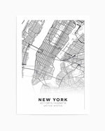 Line Art Map Of New York Art Print