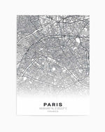 Line Art Map Of Paris Art Print