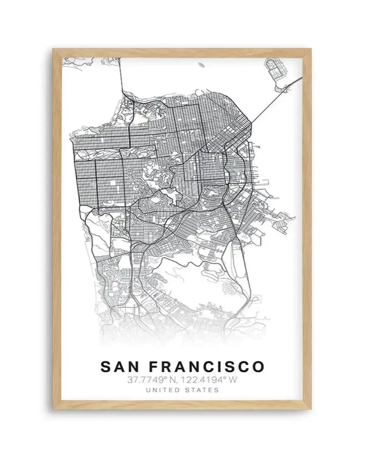 Line Art Map Of San Francisco Art Print from Olive et Oriel where you can shop wallpaper and artworks online