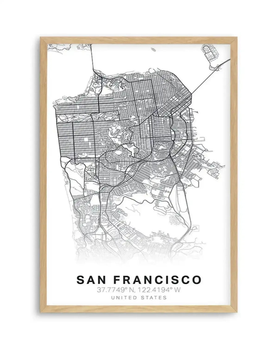 Line Art Map Of San Francisco Art Print from Olive et Oriel where you can shop wallpaper and artworks online