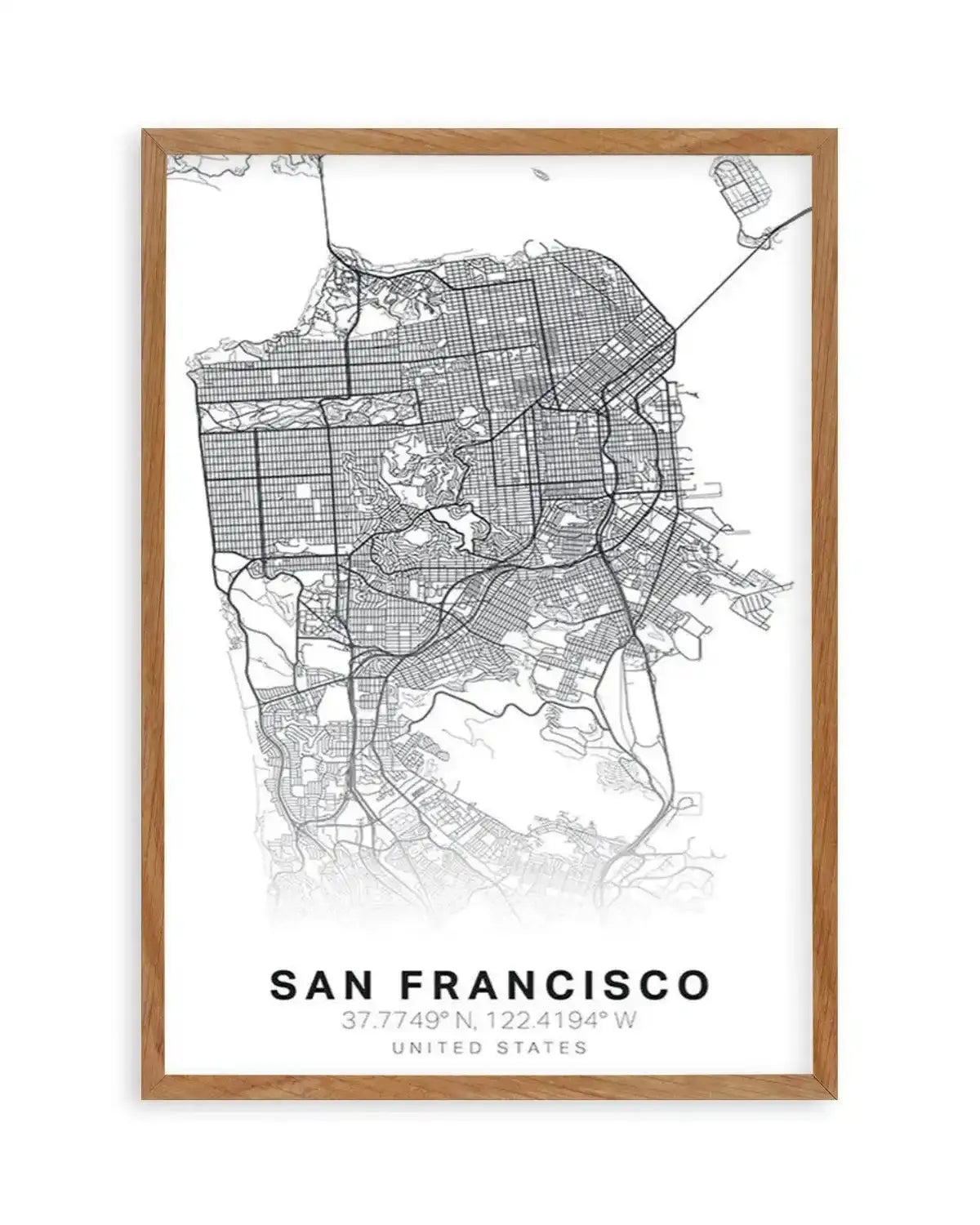 Line Art Map Of San Francisco Art Print from Olive et Oriel where you can shop wallpaper and artworks online