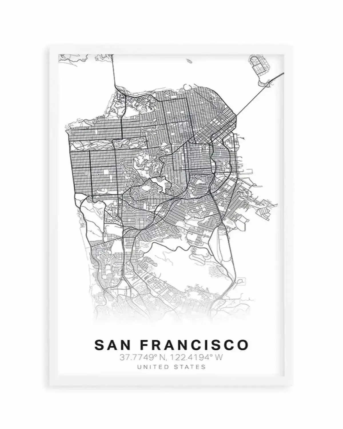 Line Art Map Of San Francisco Art Print from Olive et Oriel where you can shop wallpaper and artworks online
