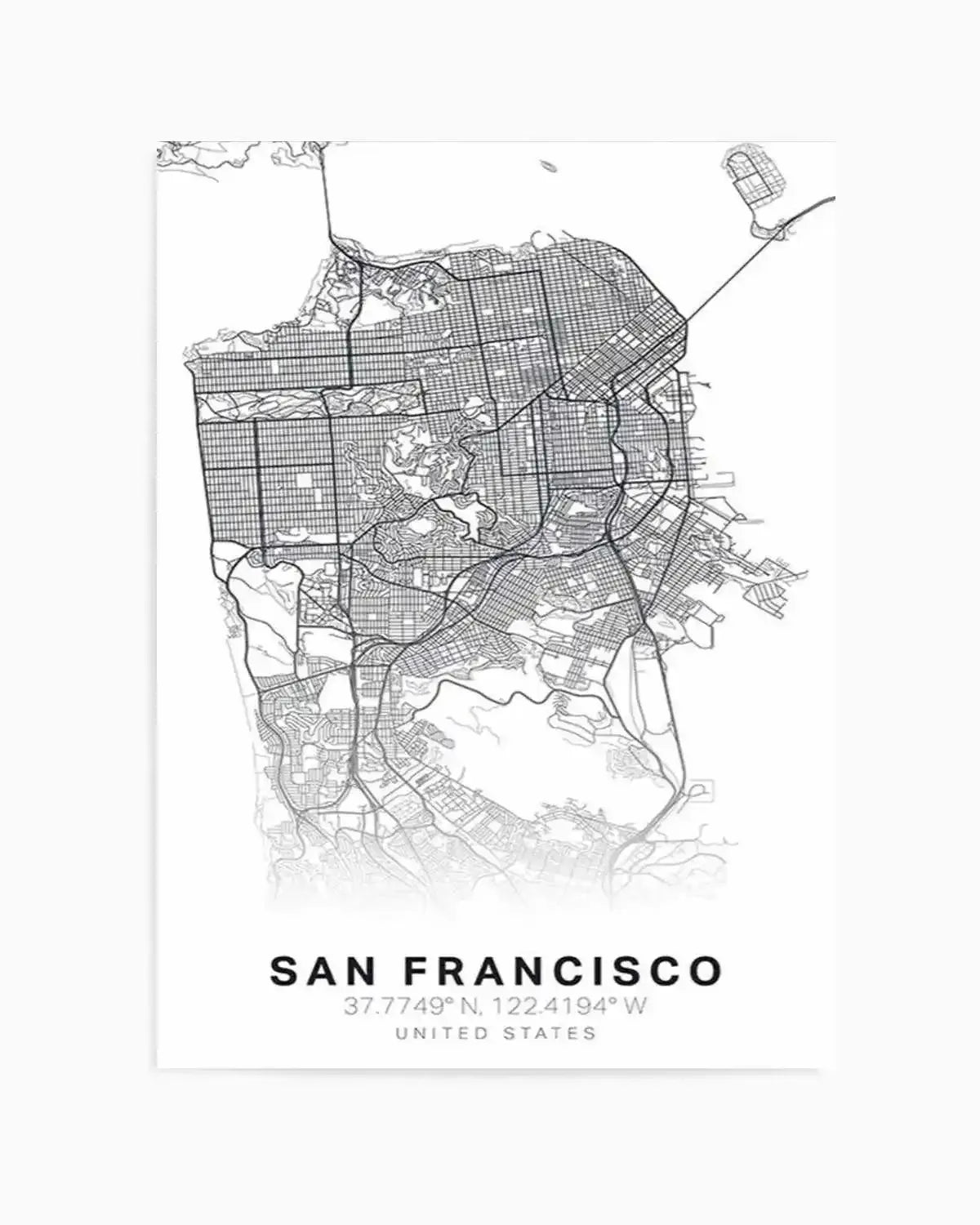 Line Art Map Of San Francisco Art Print from Olive et Oriel where you can shop wallpaper and artworks online