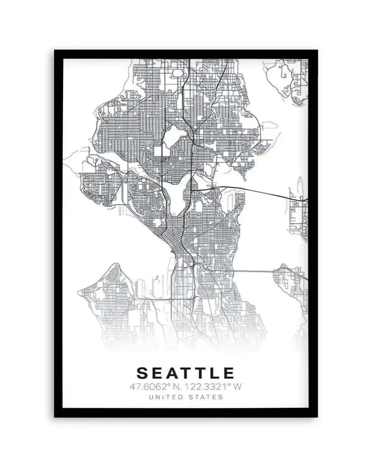 Line Art Map Of Seattle Art Print from Olive et Oriel where you can shop wallpaper and artworks online