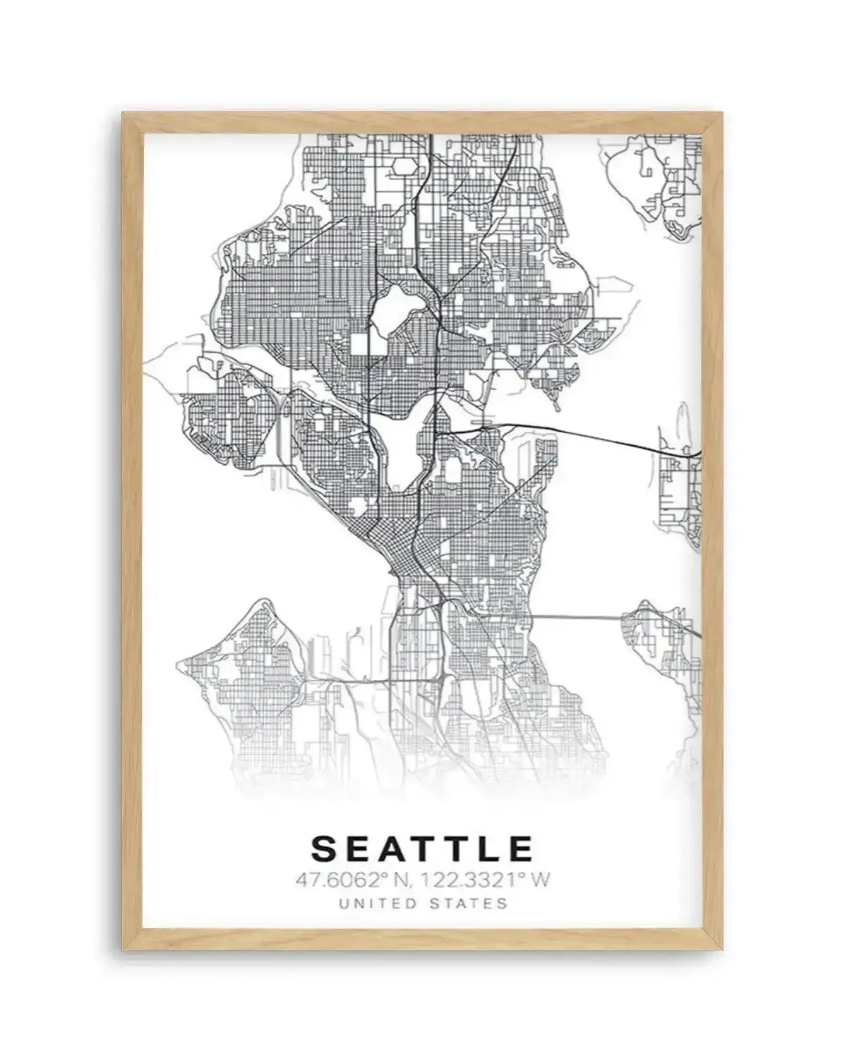 Line Art Map Of Seattle Art Print from Olive et Oriel where you can shop wallpaper and artworks online