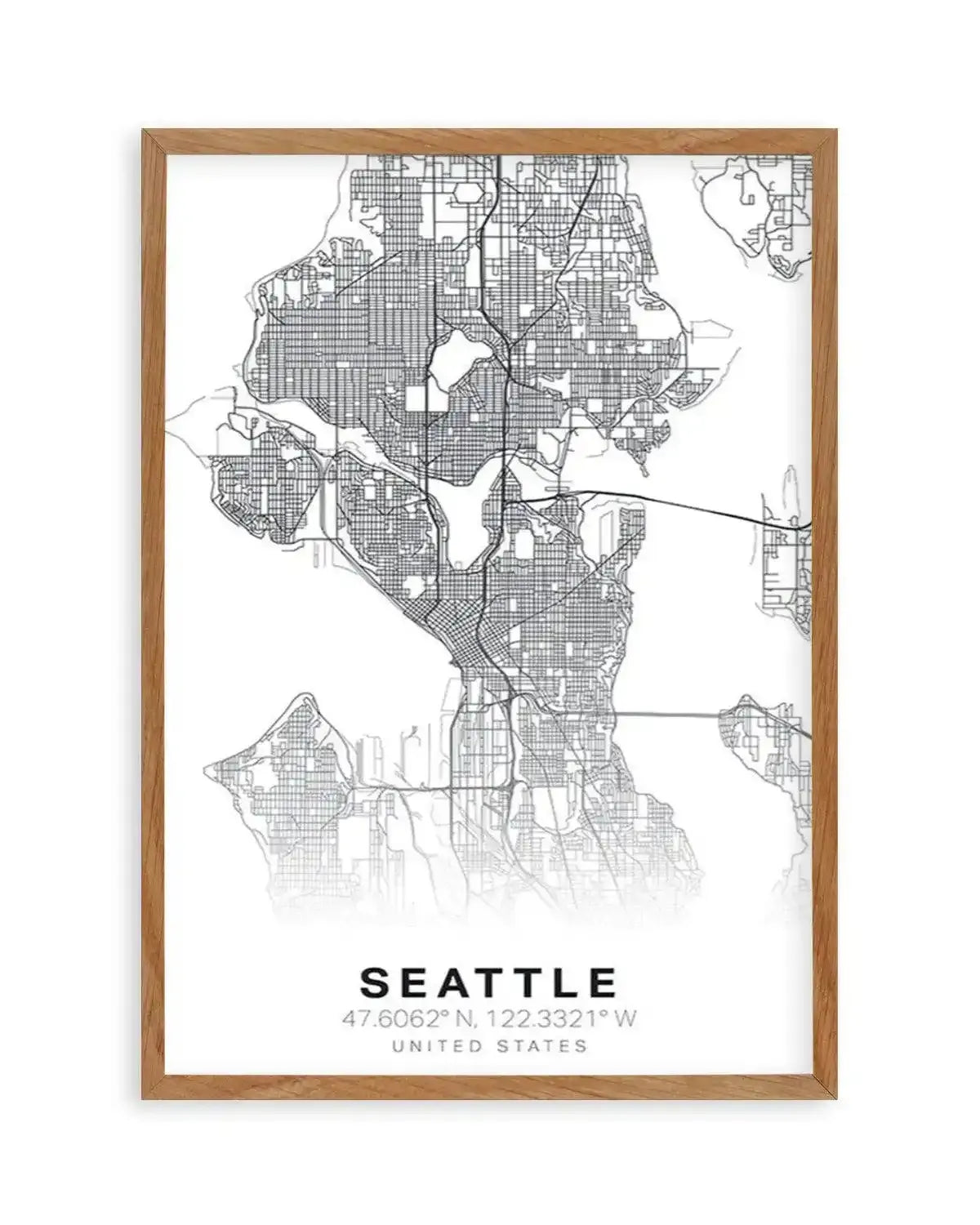 Line Art Map Of Seattle Art Print from Olive et Oriel where you can shop wallpaper and artworks online