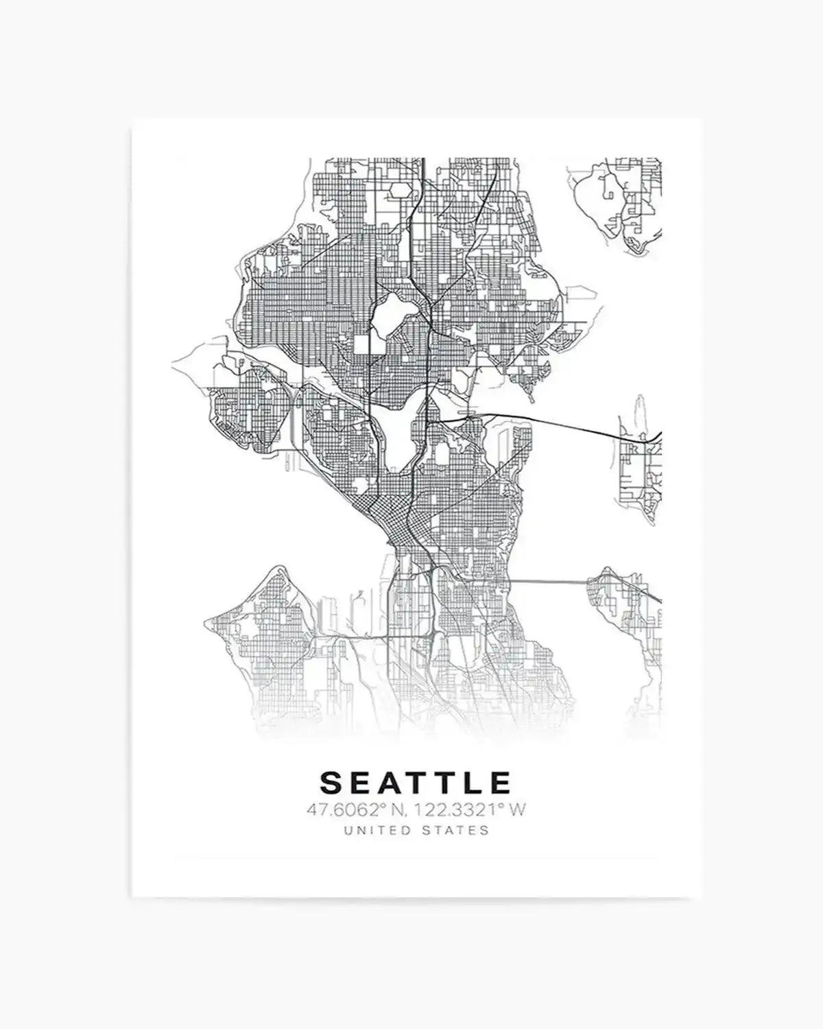 Line Art Map Of Seattle Art Print from Olive et Oriel where you can shop wallpaper and artworks online