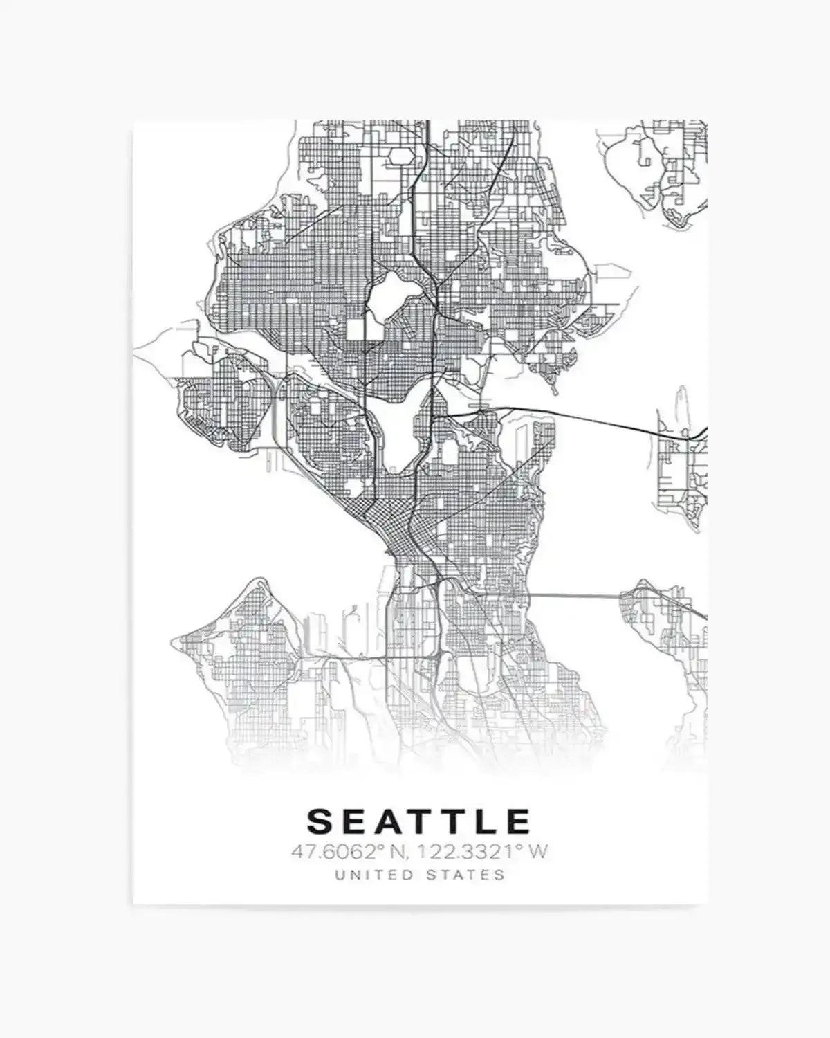 Line Art Map Of Seattle Art Print from Olive et Oriel where you can shop wallpaper and artworks online