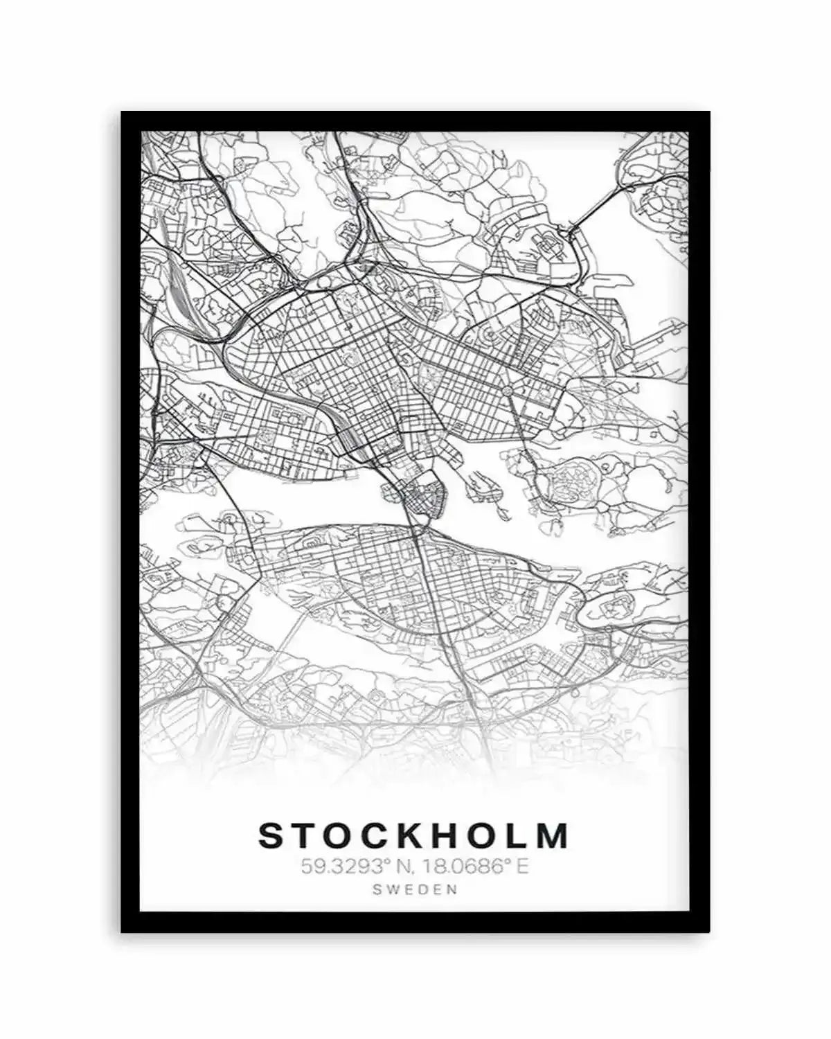 Line Art Map Of Stockholm Art Print from Olive et Oriel where you can shop wallpaper and artworks online