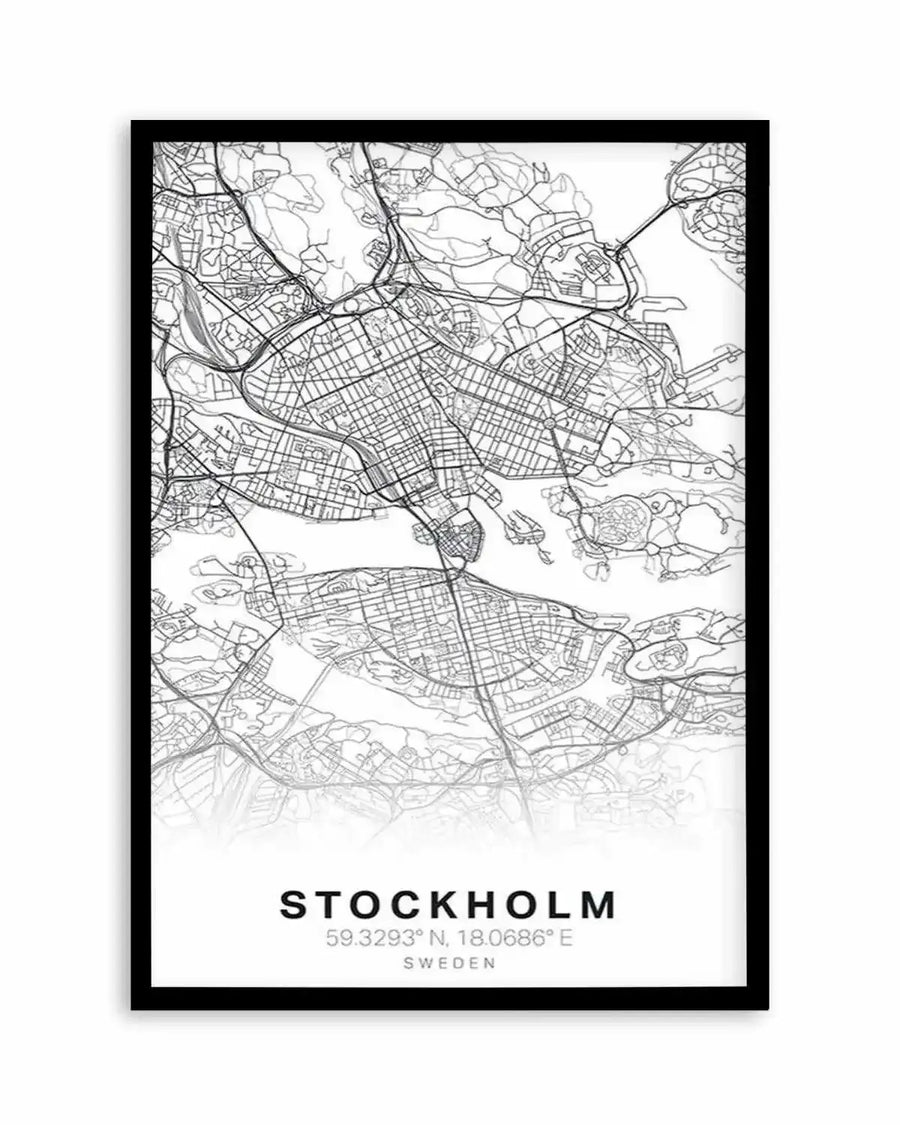 Line Art Map Of Stockholm Art Print from Olive et Oriel where you can shop wallpaper and artworks online