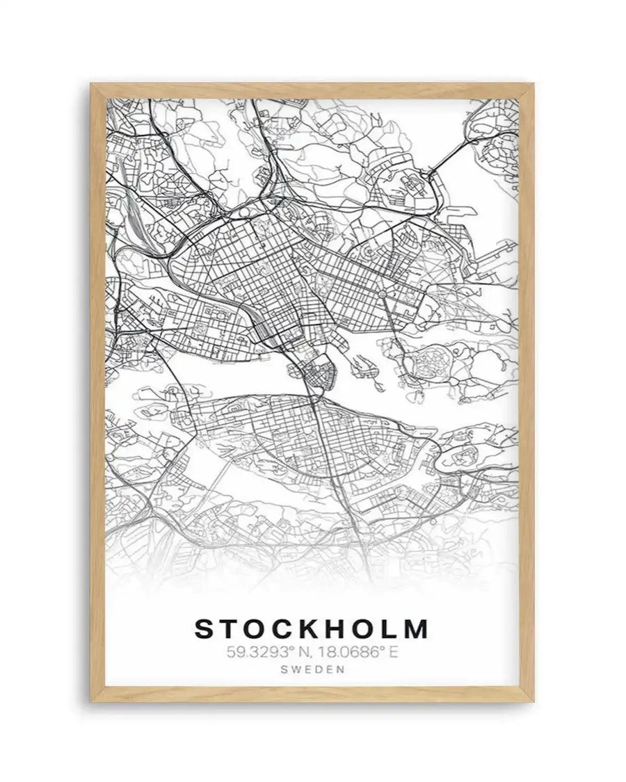 Line Art Map Of Stockholm Art Print from Olive et Oriel where you can shop wallpaper and artworks online