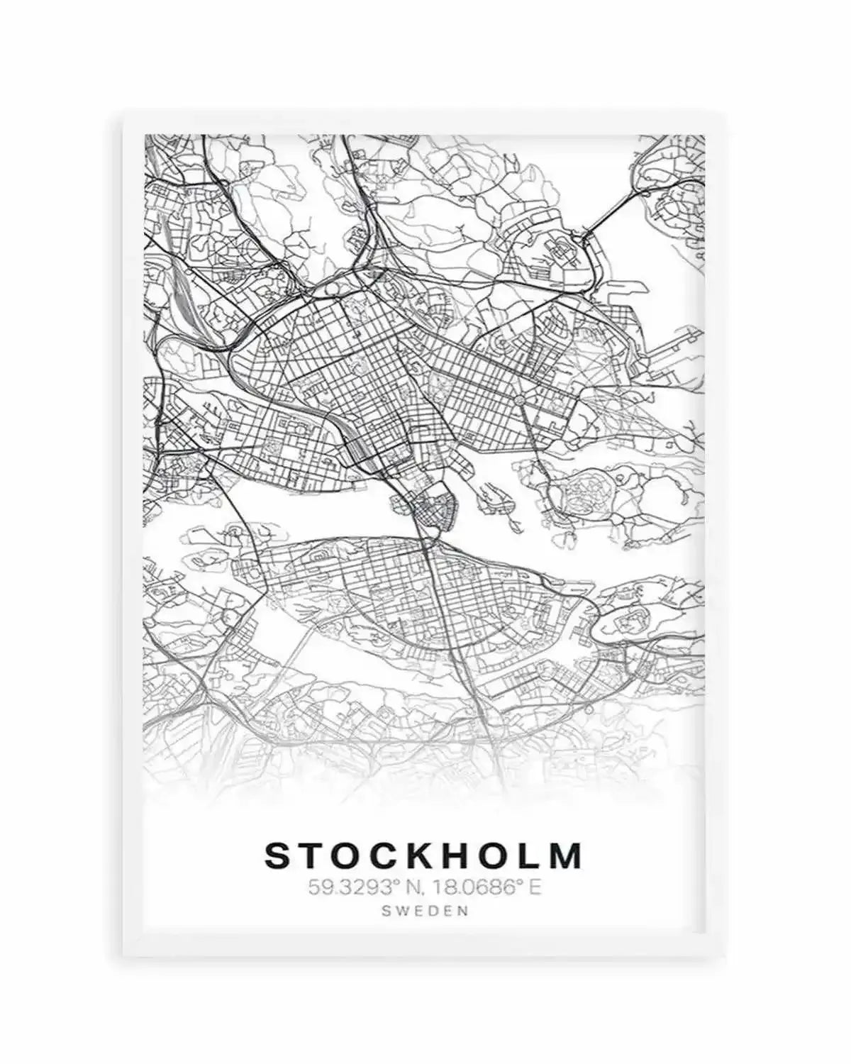 Line Art Map Of Stockholm Art Print from Olive et Oriel where you can shop wallpaper and artworks online
