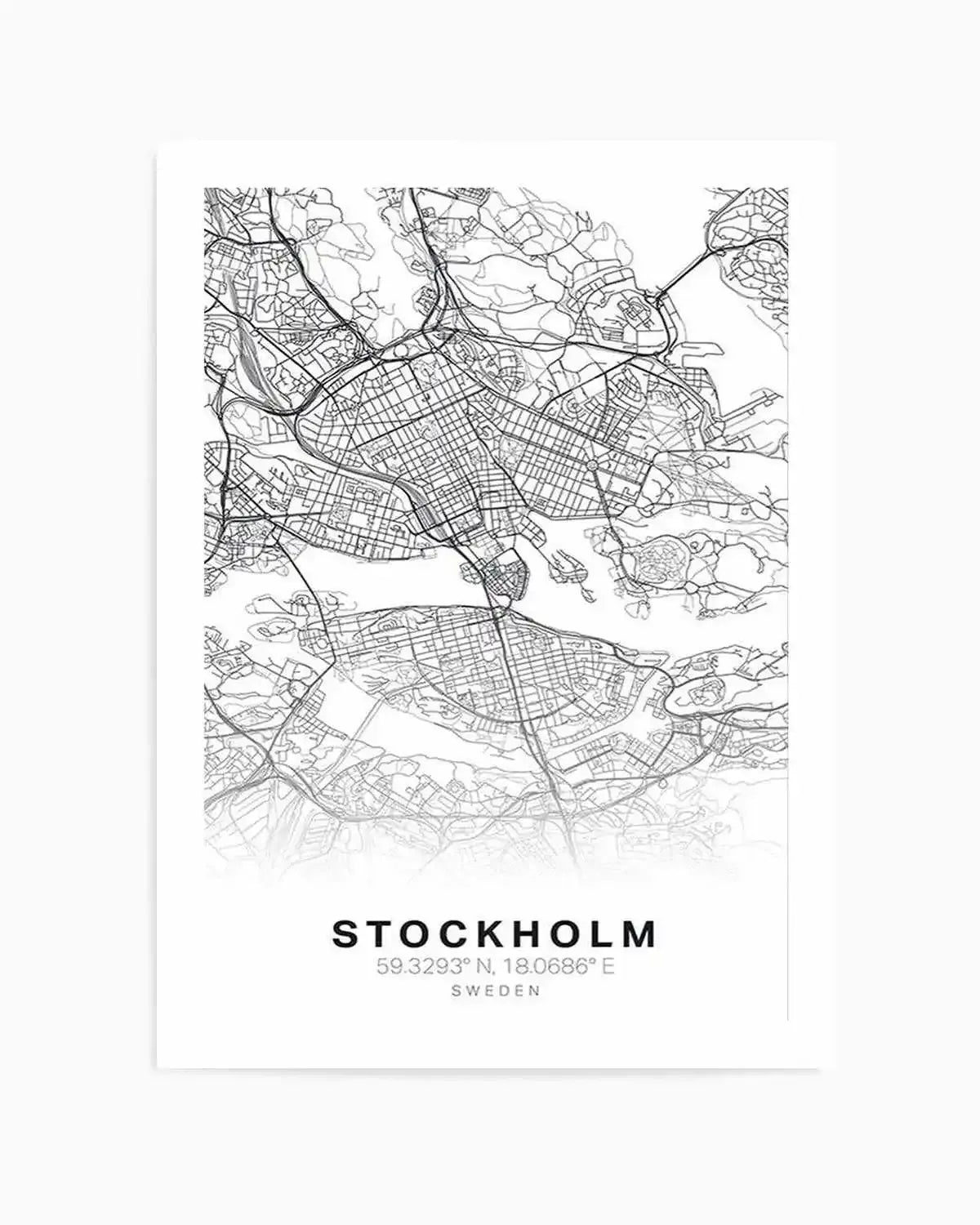 Line Art Map Of Stockholm Art Print from Olive et Oriel where you can shop wallpaper and artworks online
