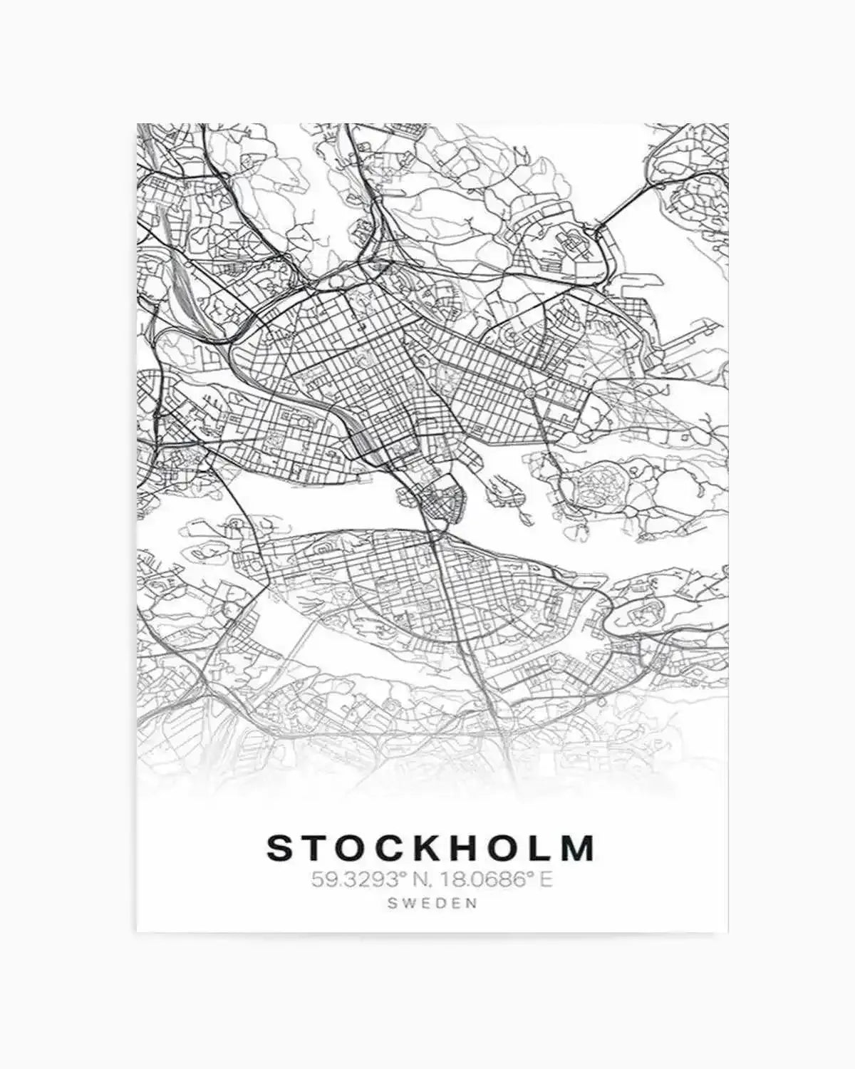 Line Art Map Of Stockholm Art Print from Olive et Oriel where you can shop wallpaper and artworks online