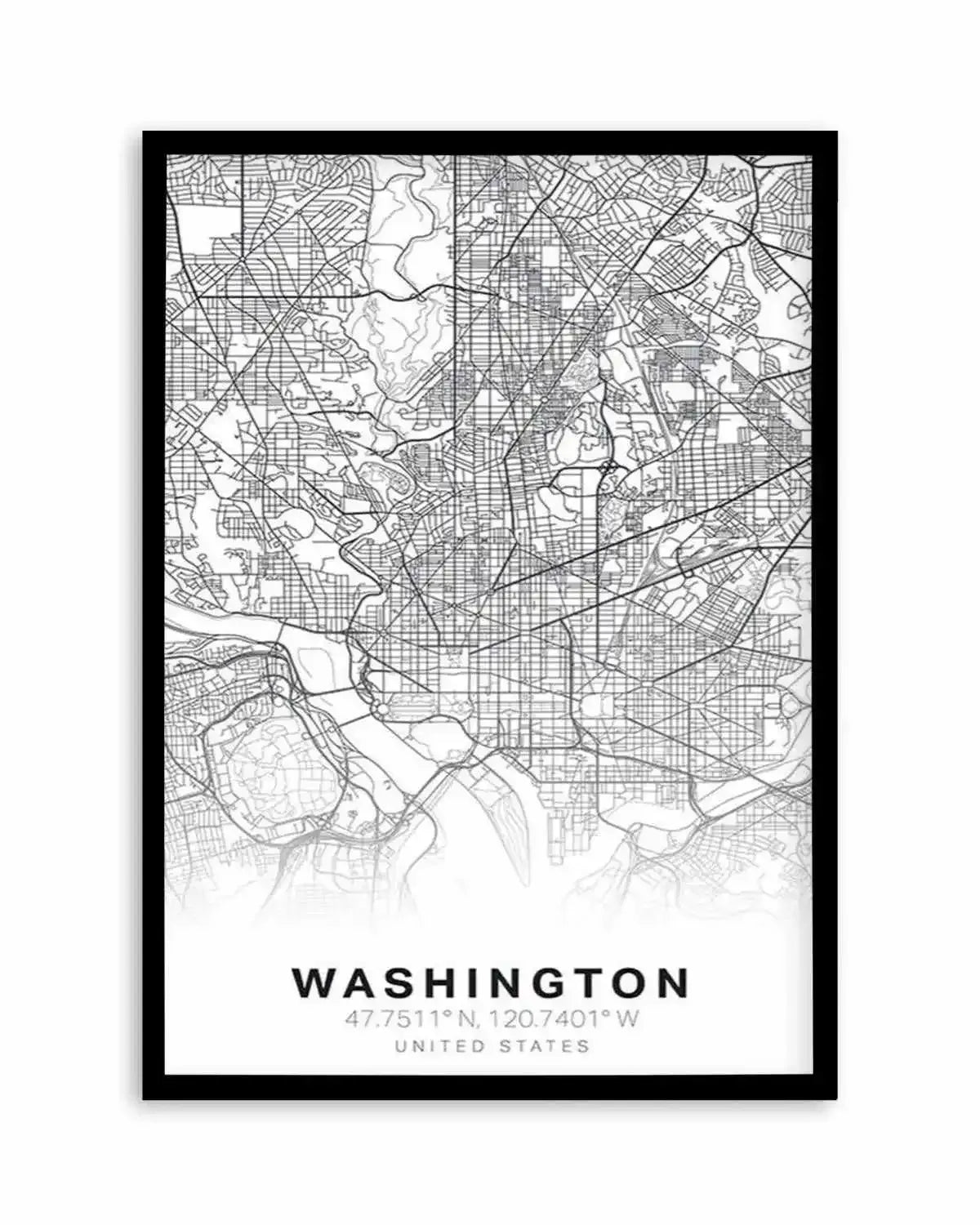 Line Art Map Of Washington Art Print from Olive et Oriel where you can shop wallpaper and artworks online