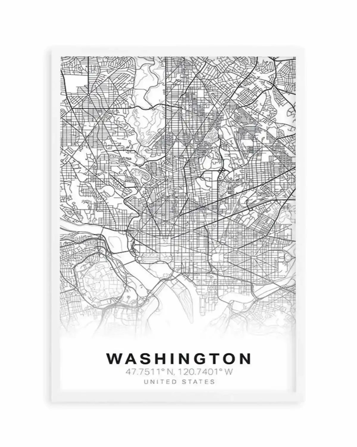 Line Art Map Of Washington Art Print from Olive et Oriel where you can shop wallpaper and artworks online