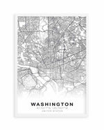 Line Art Map Of Washington Art Print