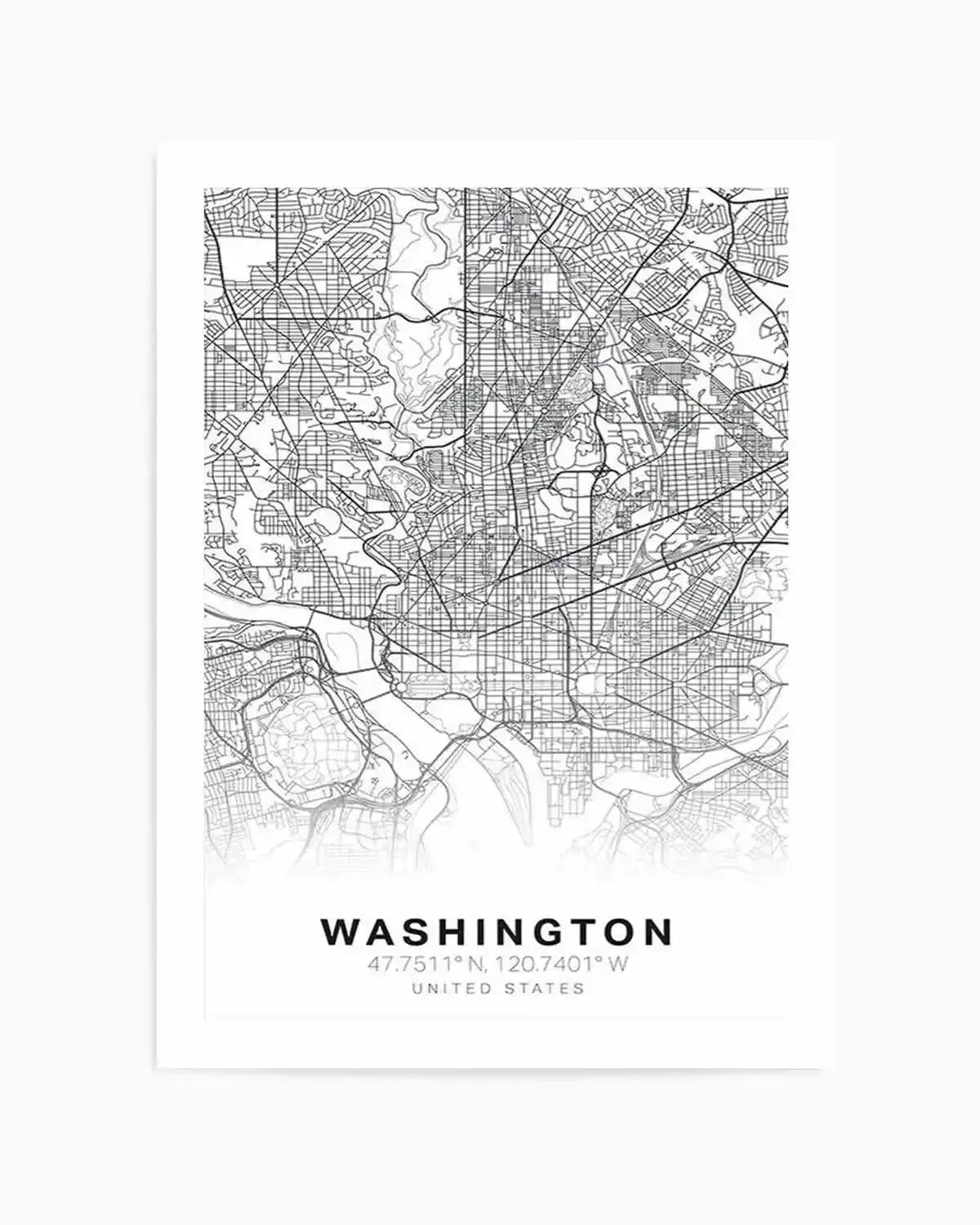 Line Art Map Of Washington Art Print from Olive et Oriel where you can shop wallpaper and artworks online
