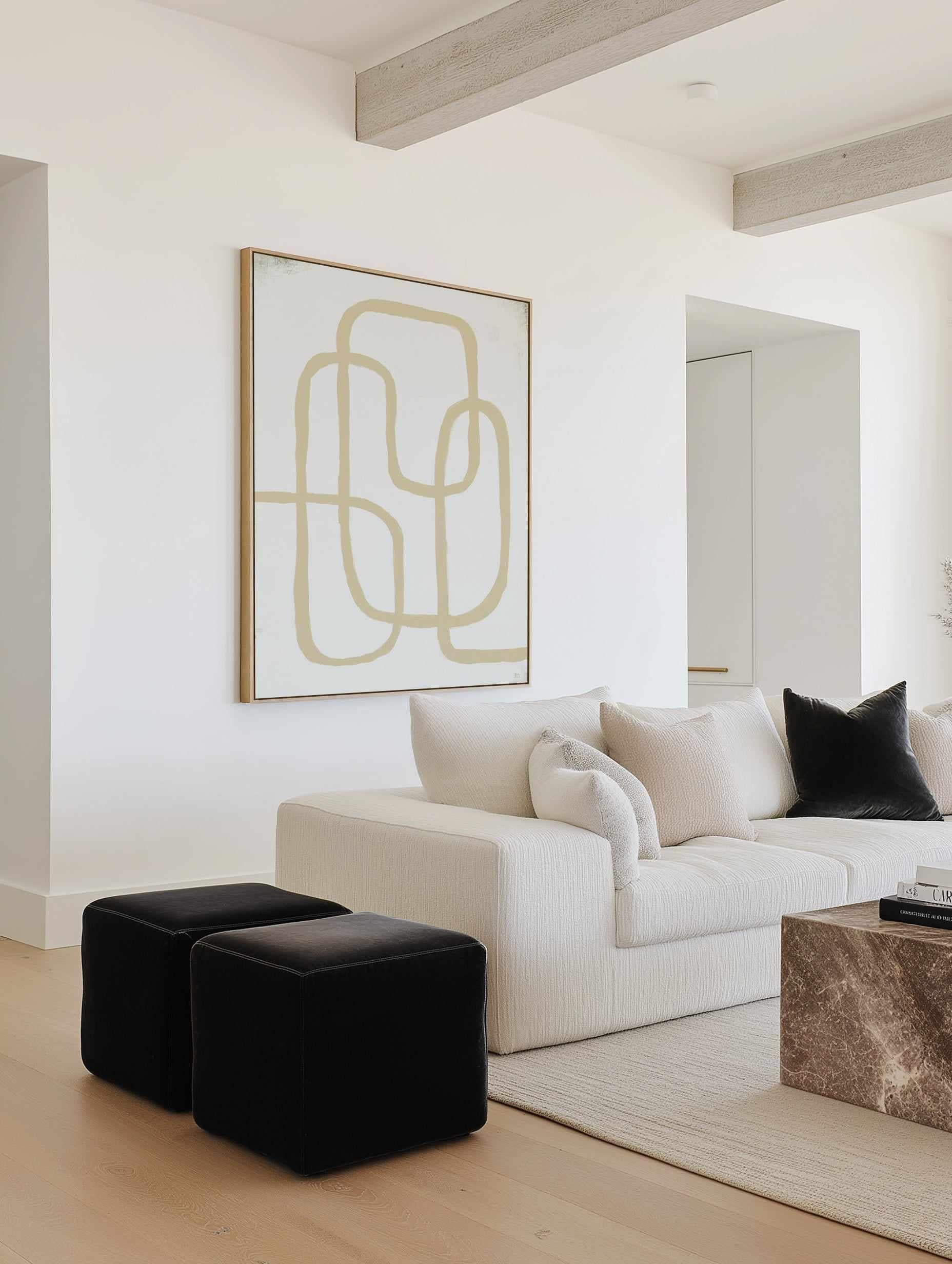 Line Works in White 2 by Marco Marella | Framed Canvas Art Print from Olive et Oriel where you can shop wallpaper and artworks online