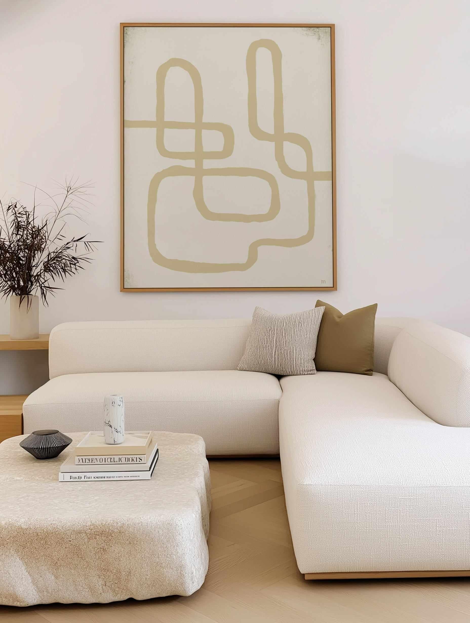 Line Works in White by Marco Marella | Framed Canvas Art Print from Olive et Oriel where you can shop wallpaper and artworks online
