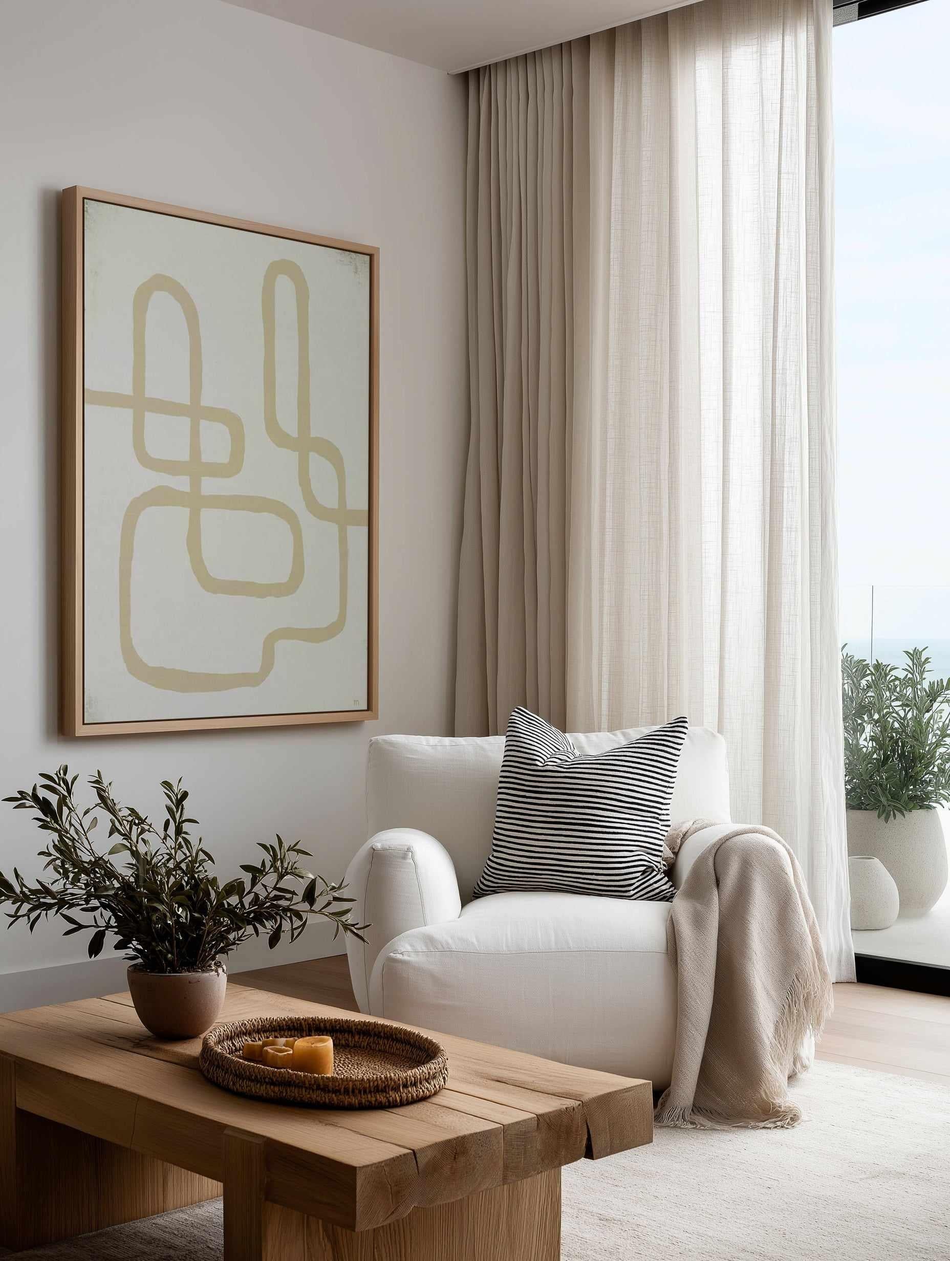 Line Works in White by Marco Marella | Framed Canvas Art Print from Olive et Oriel where you can shop wallpaper and artworks online