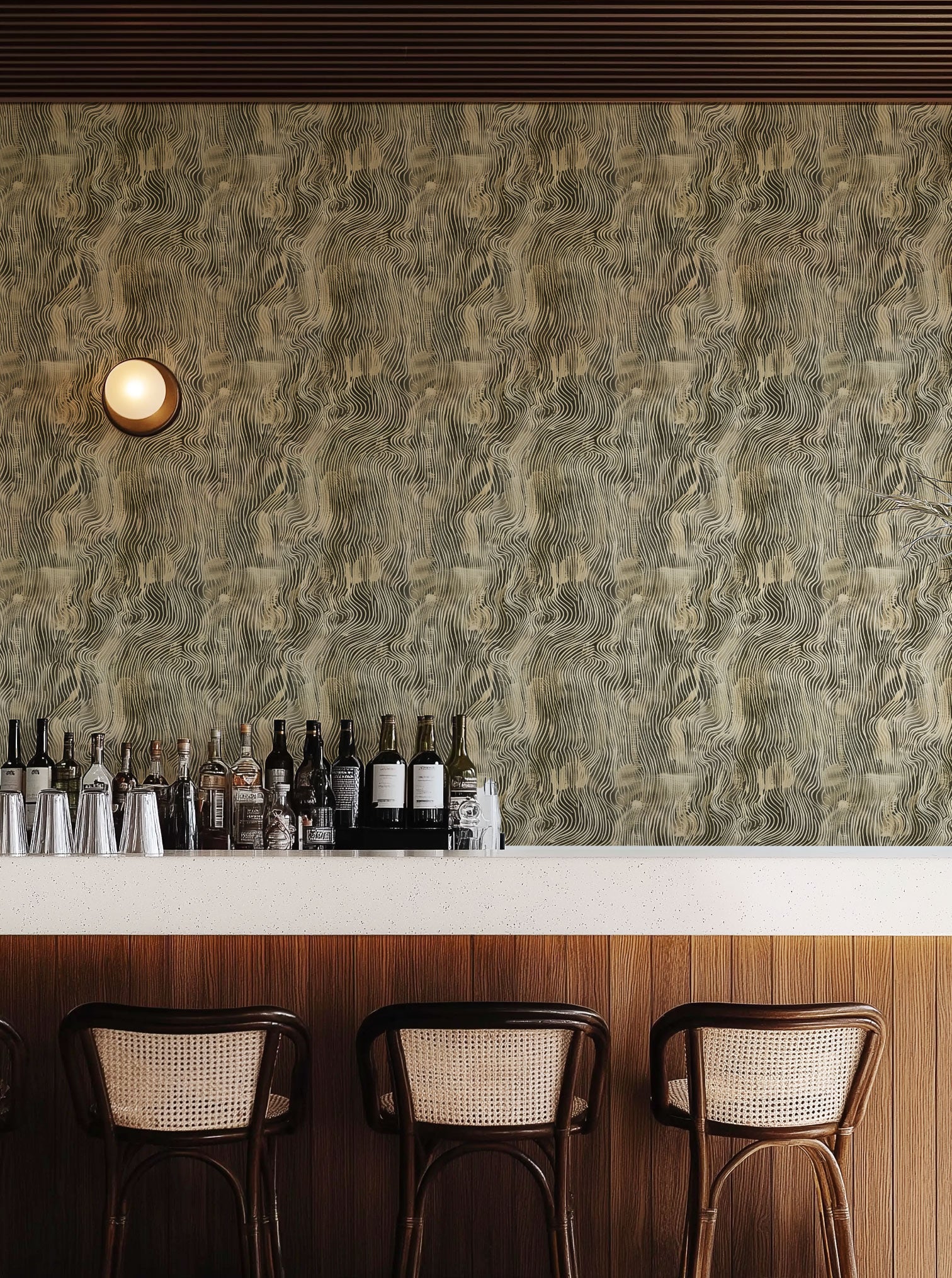 Linear Bark Commercial Vinyl Wallpaper