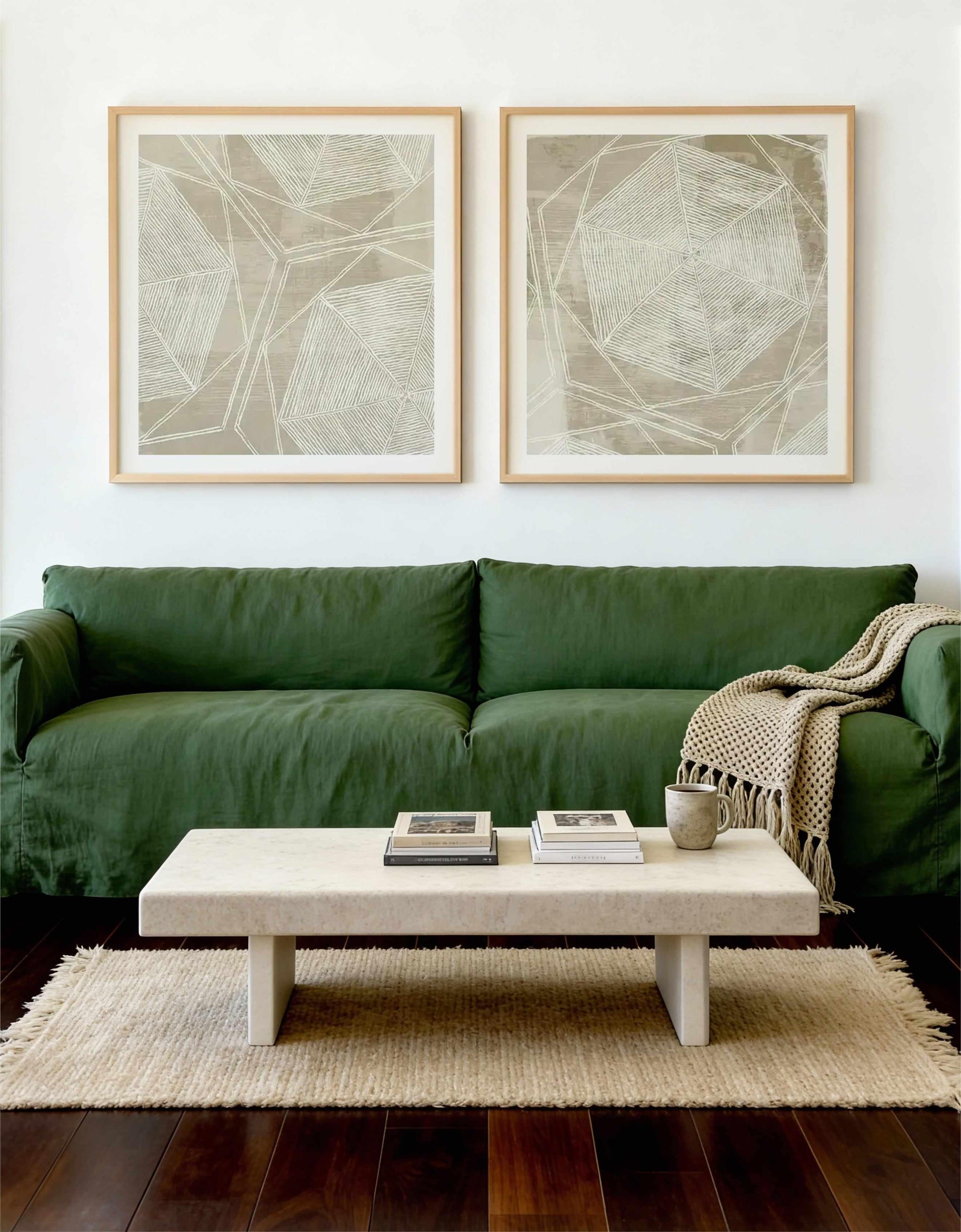 Linear Abstract Square I & II Art Print Set of 2 | Matching Wall Art from Olive et Oriel where you can shop wallpaper and artworks online