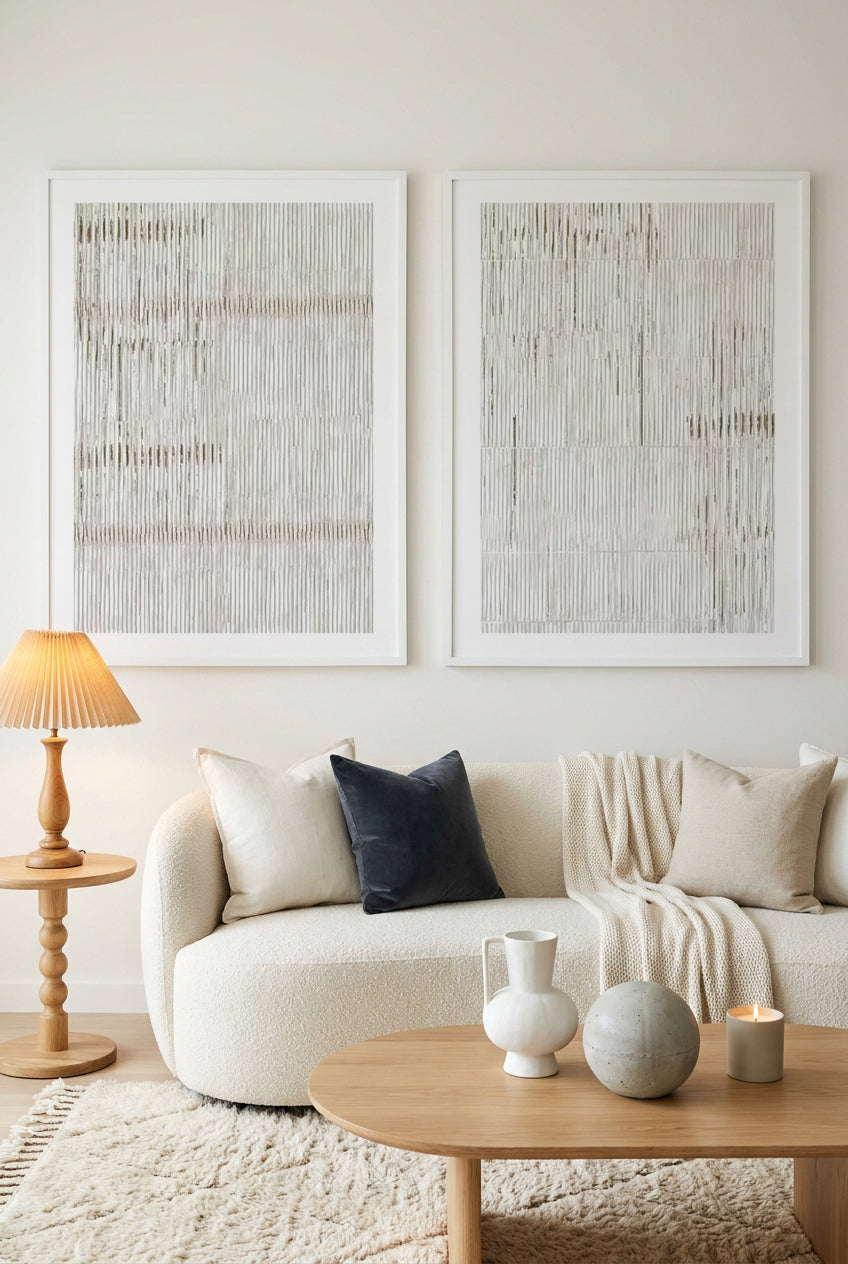 Linear Study No 1 & 3 Art Print Set of 2 | Matching Wall Art