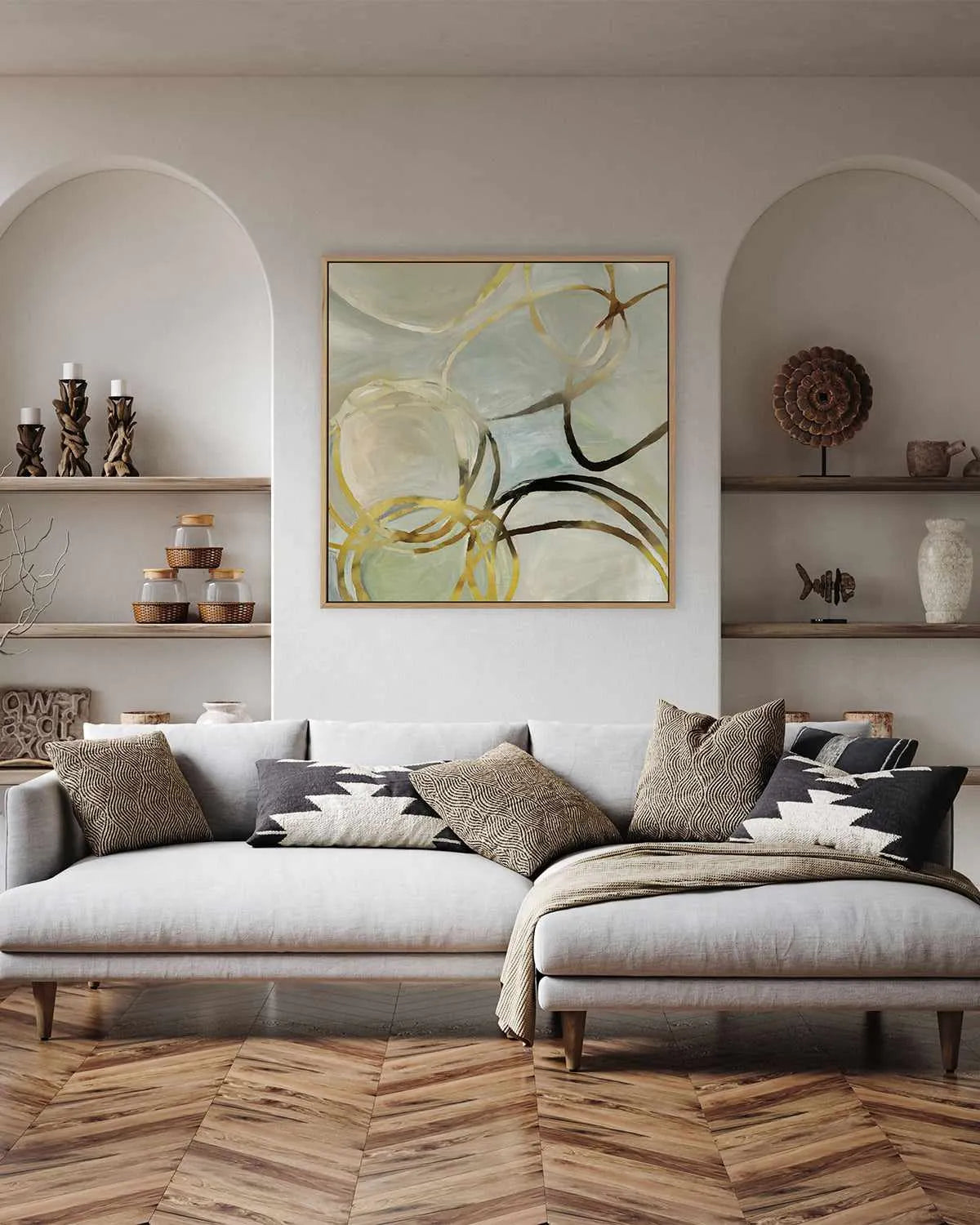 Linked II | Framed Canvas Art Print from Olive et Oriel where you can shop wallpaper and artworks online