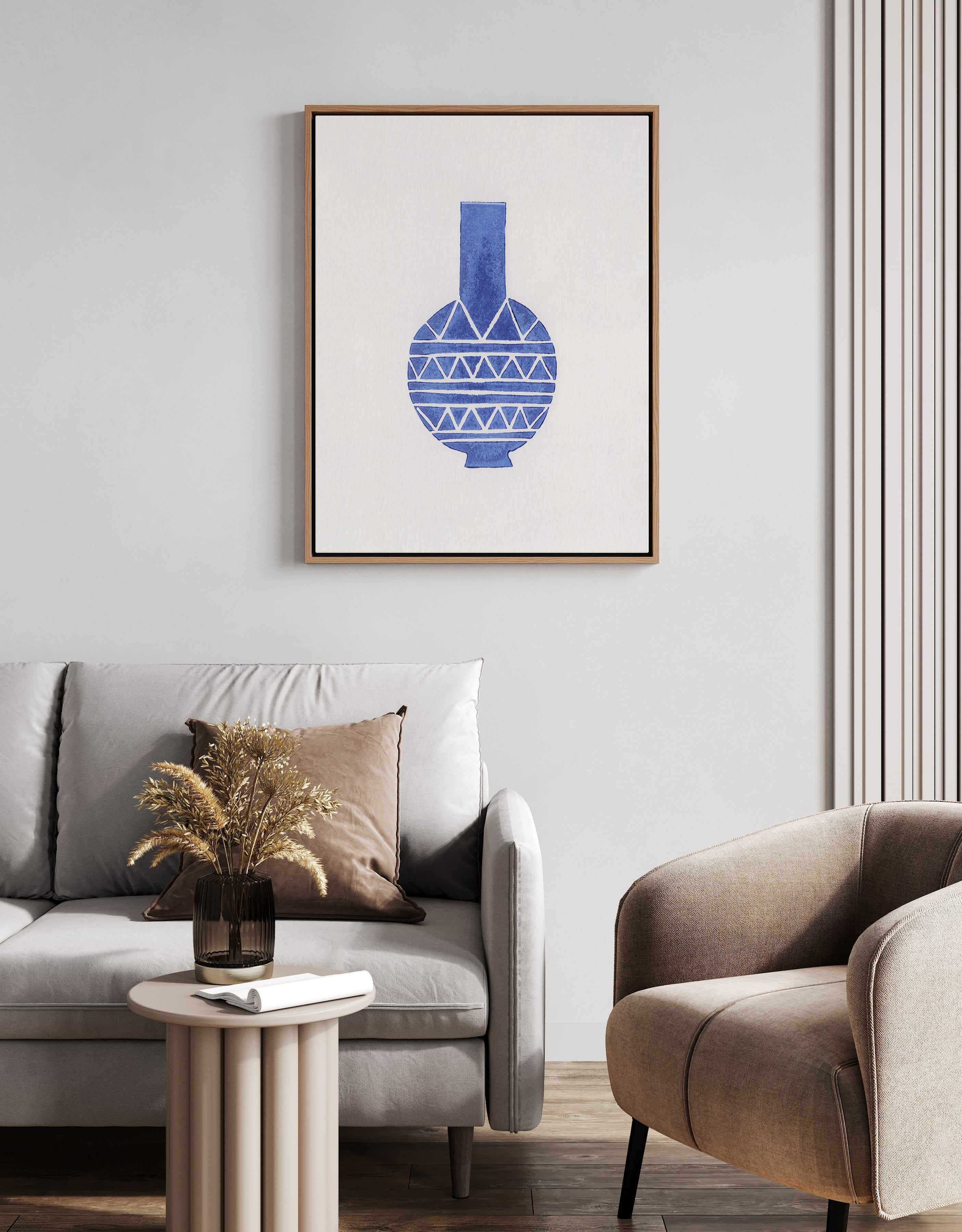 Linocut Vase VIII By Alisa Galitsyna | Framed Canvas Art Print